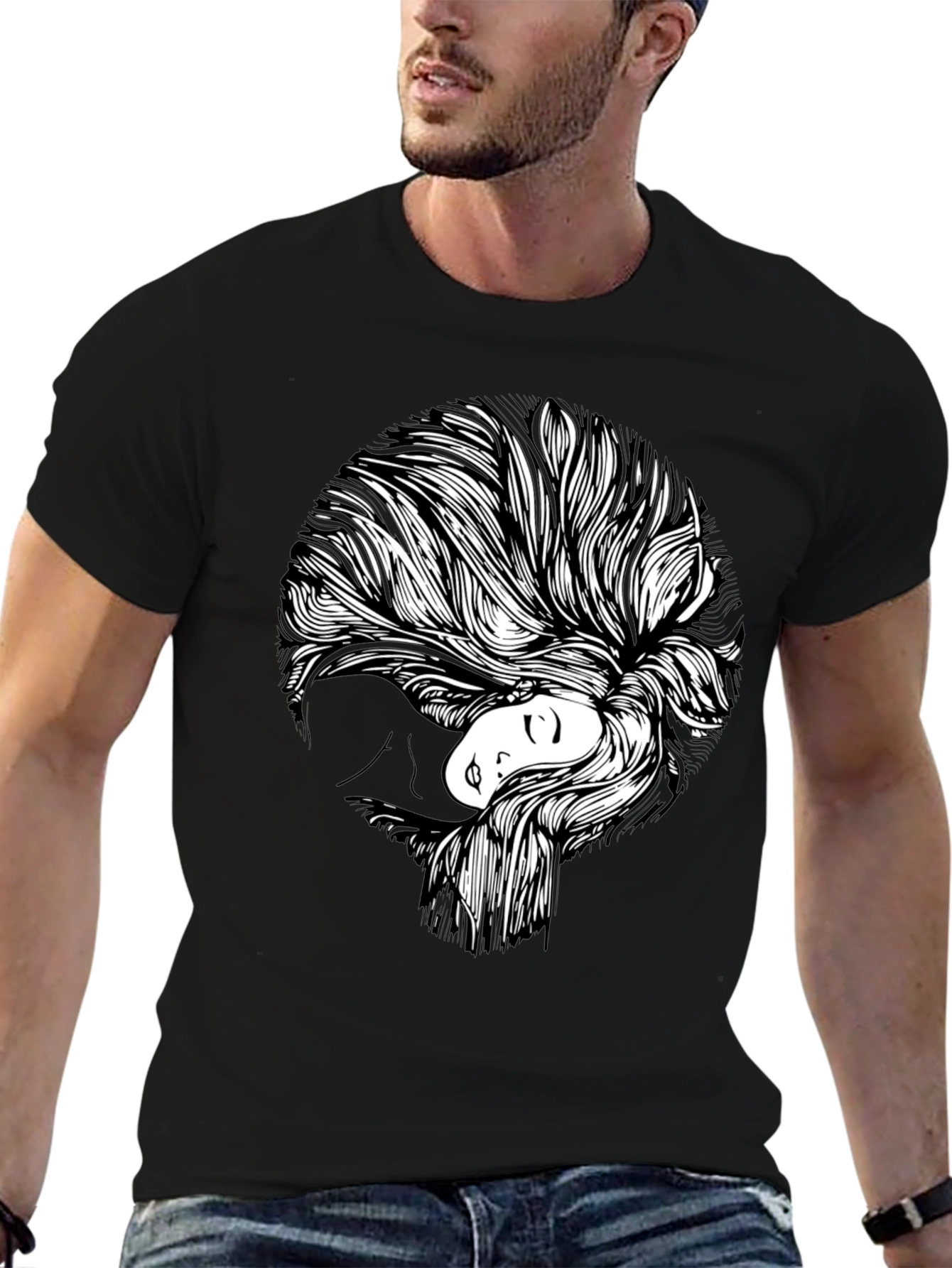 Abstract Woman Graphic Print T-Shirt