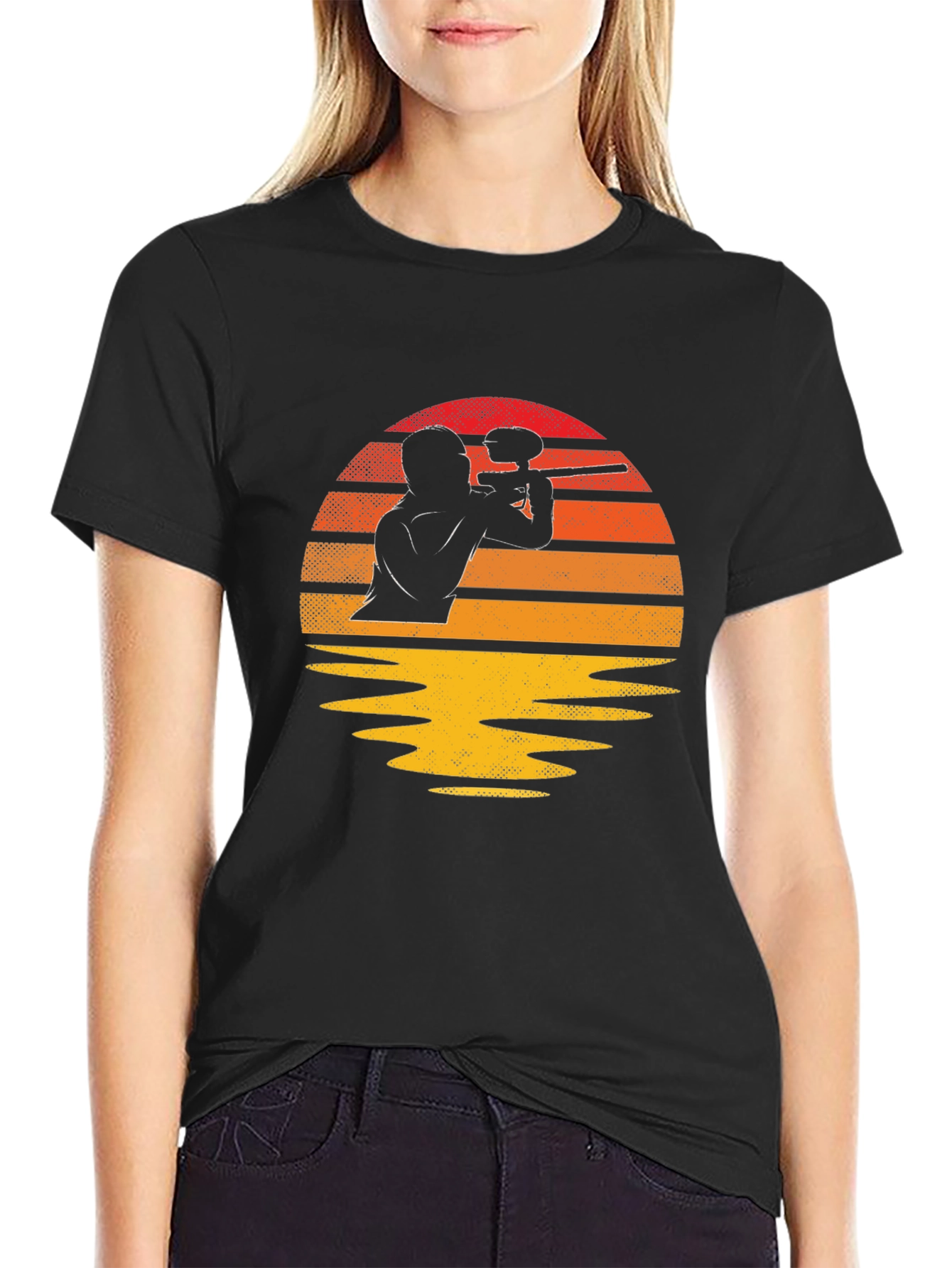Paintball Sunset Graphic Tee - Black