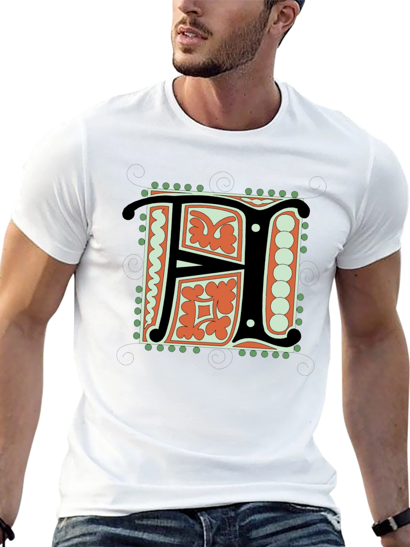 Illuminated Initial F T-Shirt