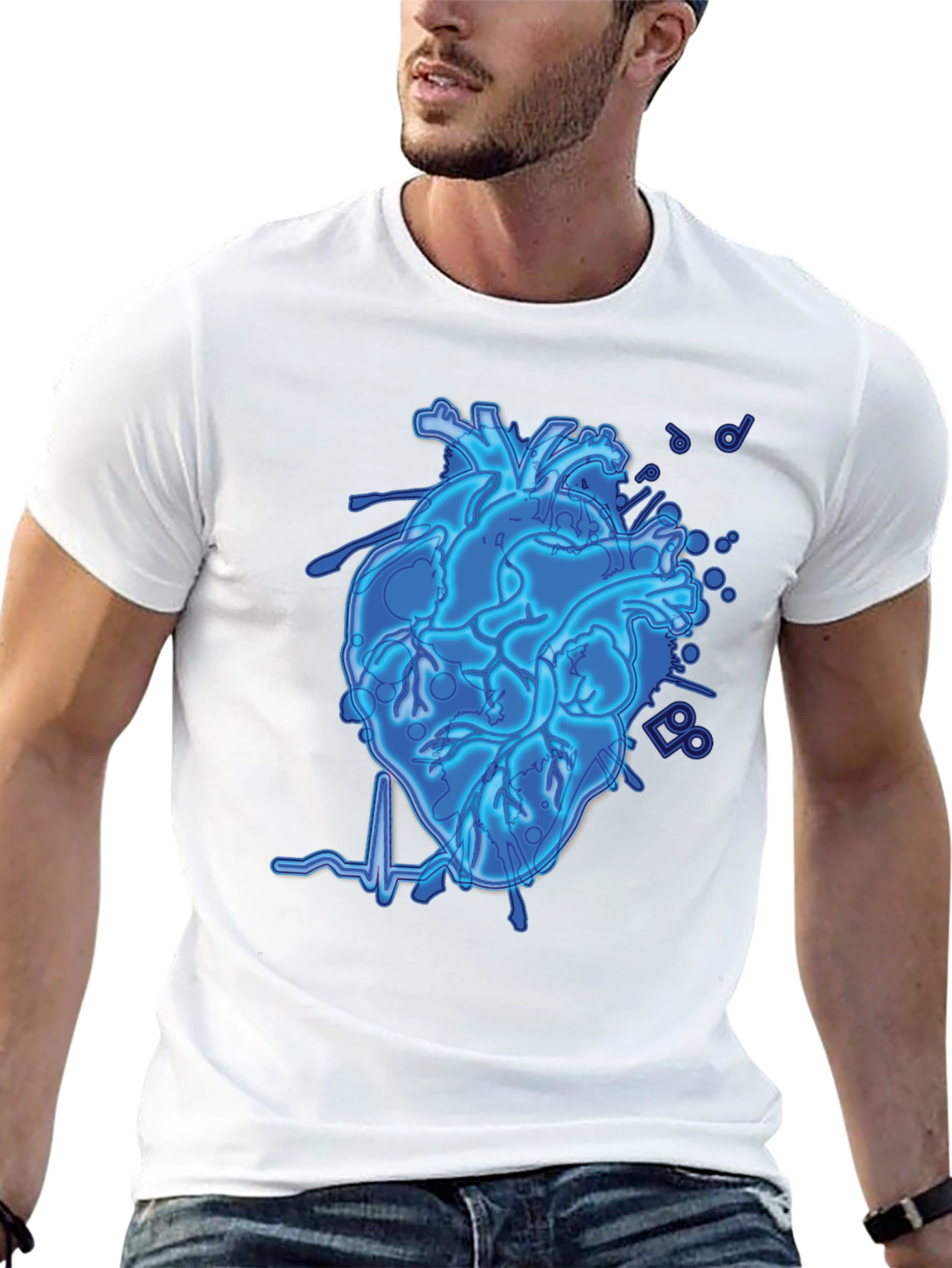 Electric Heartbeat Graphic Tee - Black