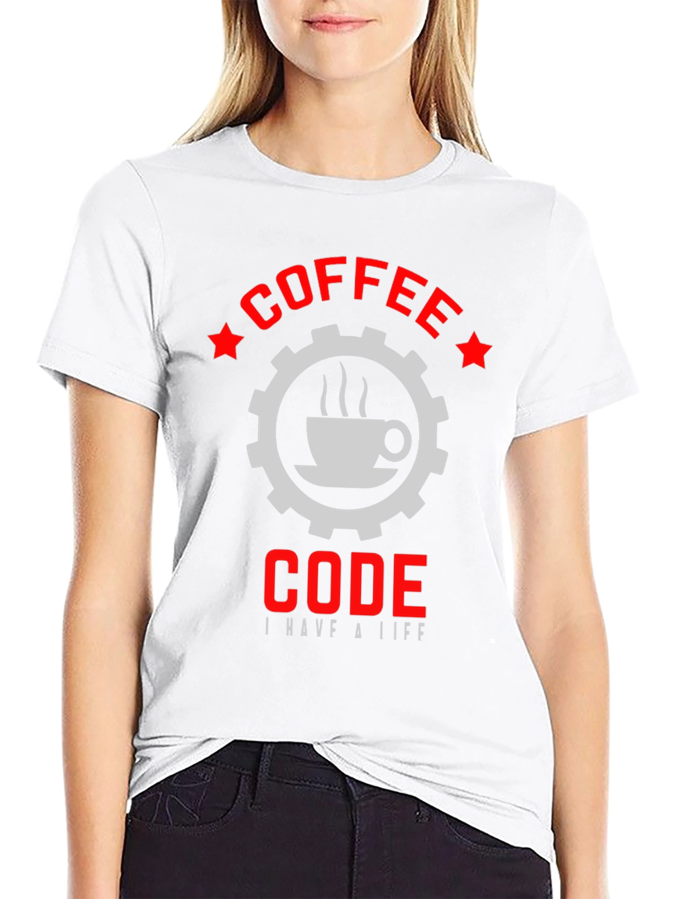 Coffee Code Graphic T-Shirt - Black