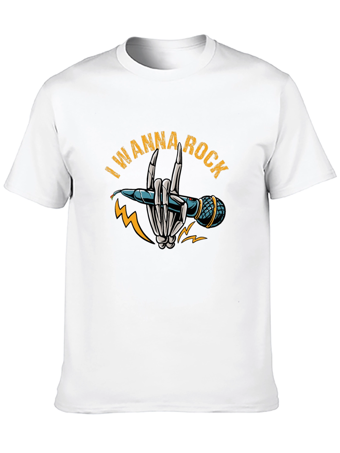 I Wanna Rock Black Graphic T-Shirt