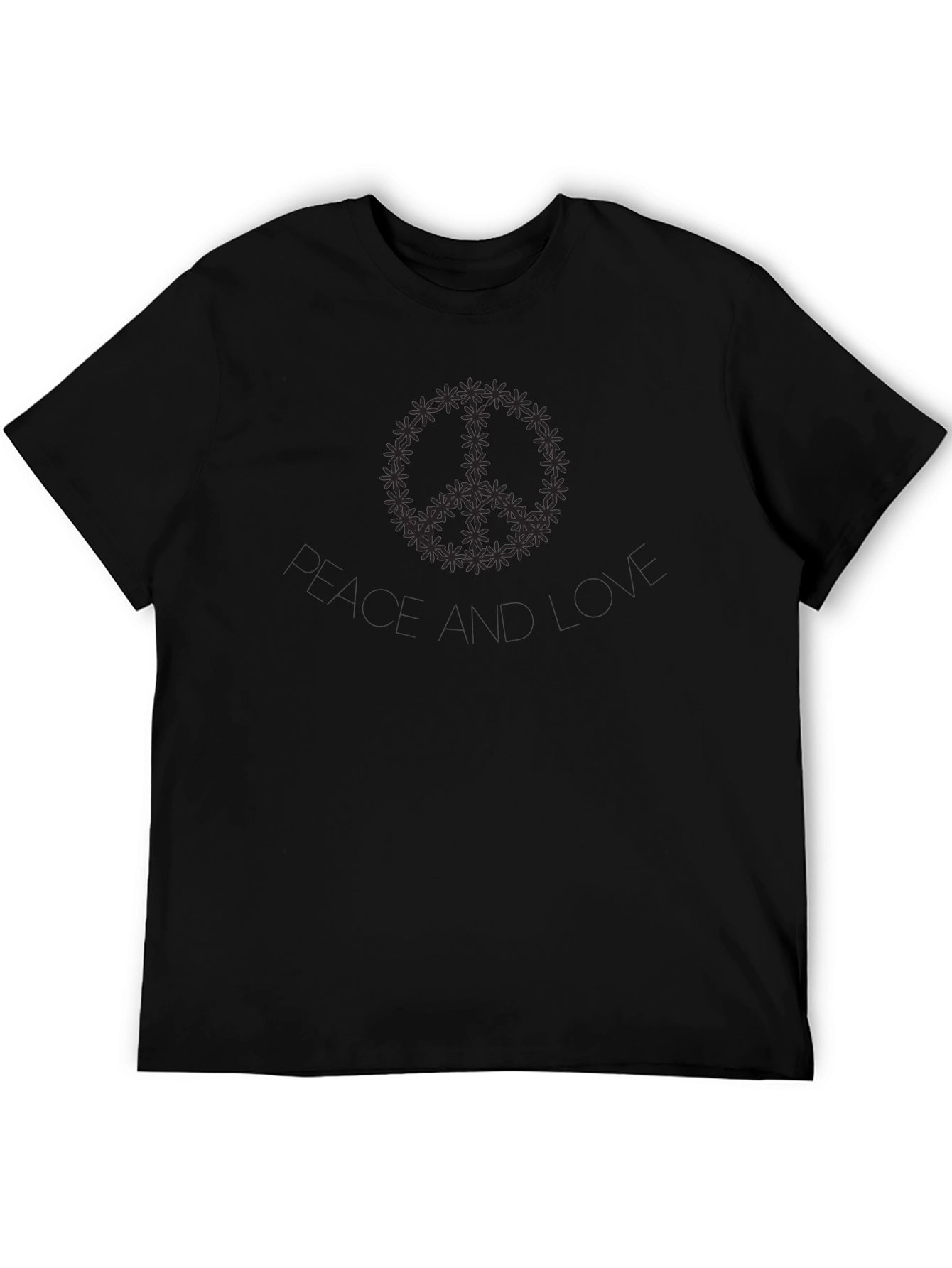 Peace and Love Graphic Tee - Black
