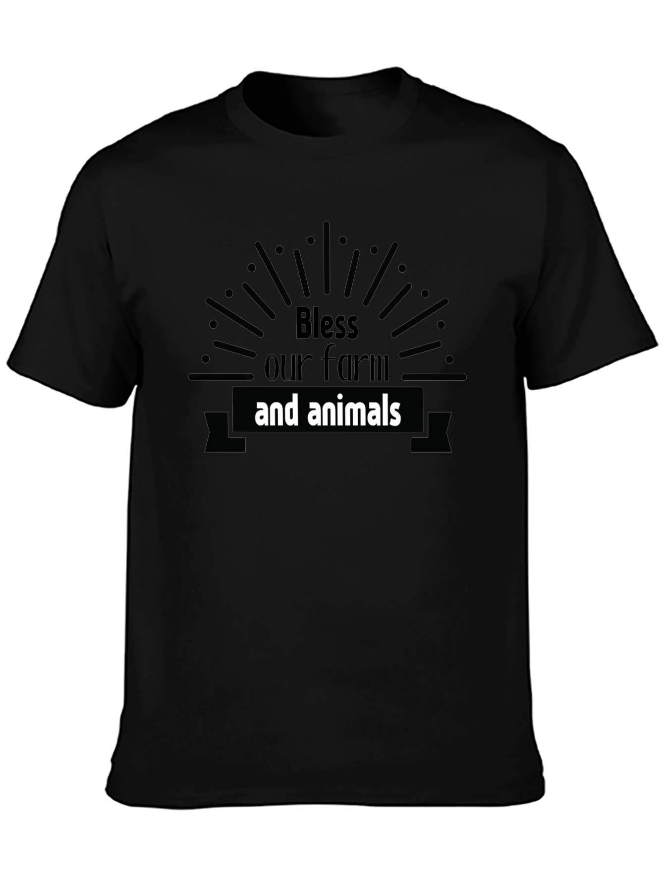 Bless Our Farm & Animals Black Graphic Tee