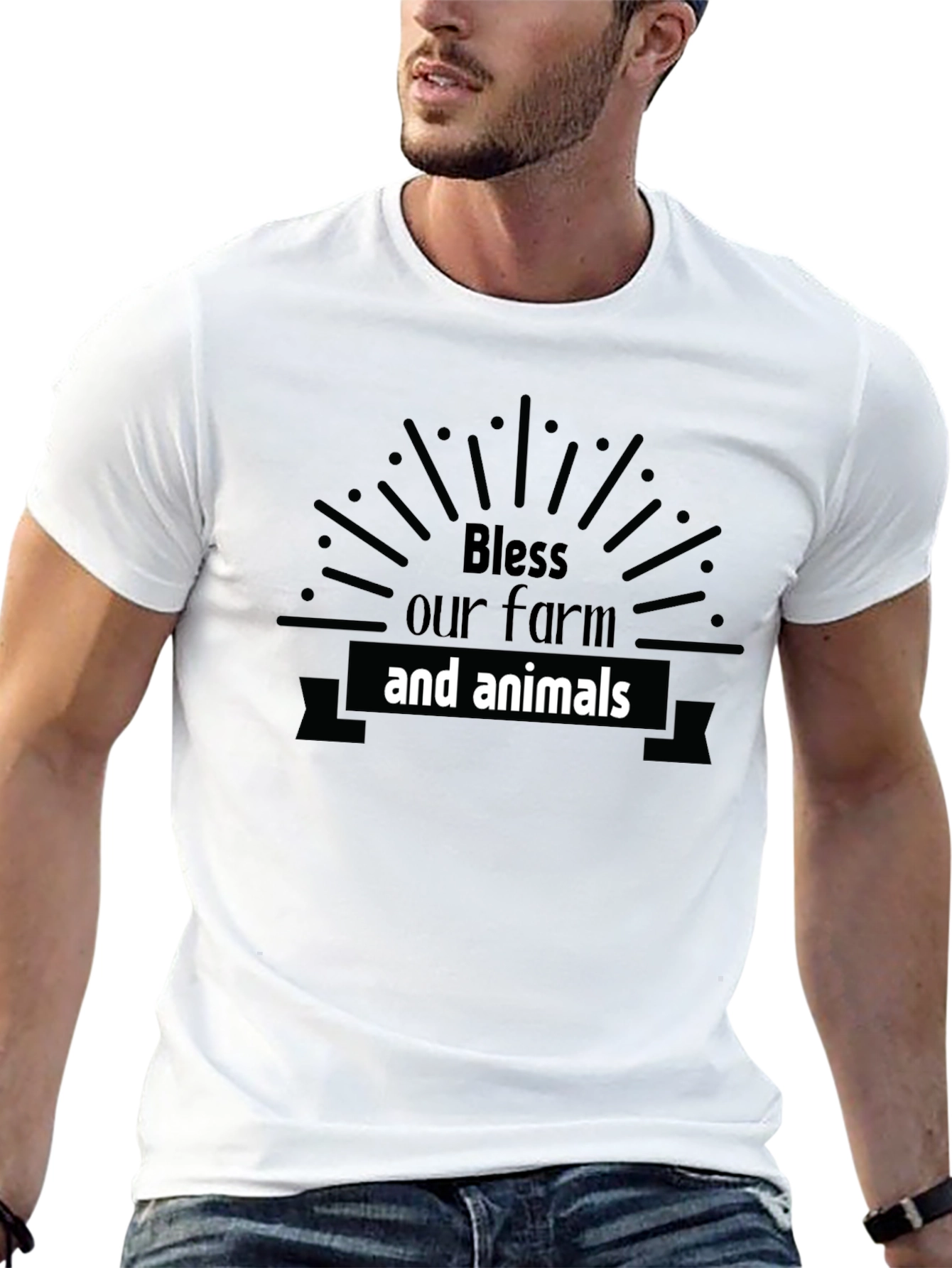 Bless Our Farm & Animals Black Graphic Tee