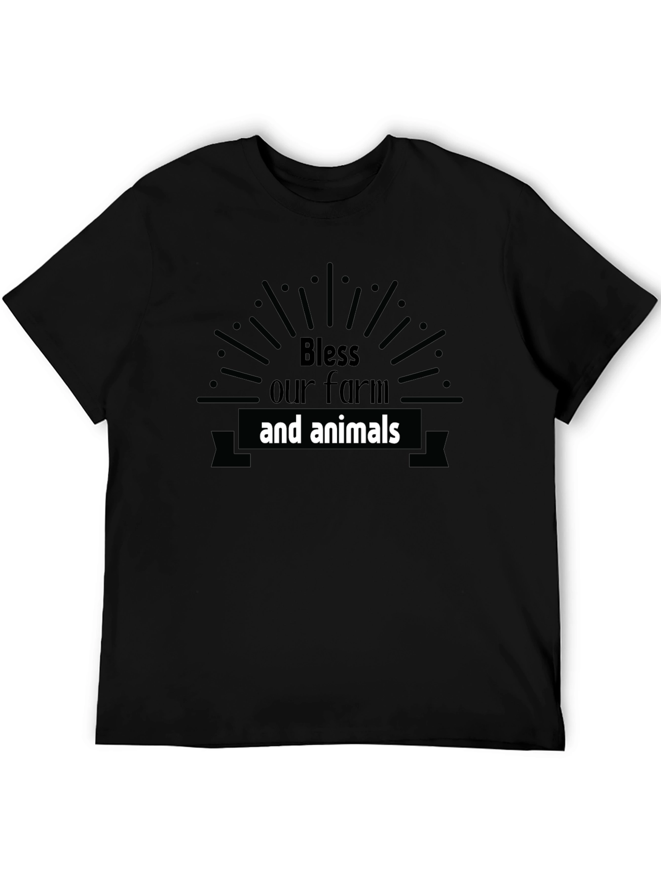 Bless Our Farm & Animals Black Graphic Tee
