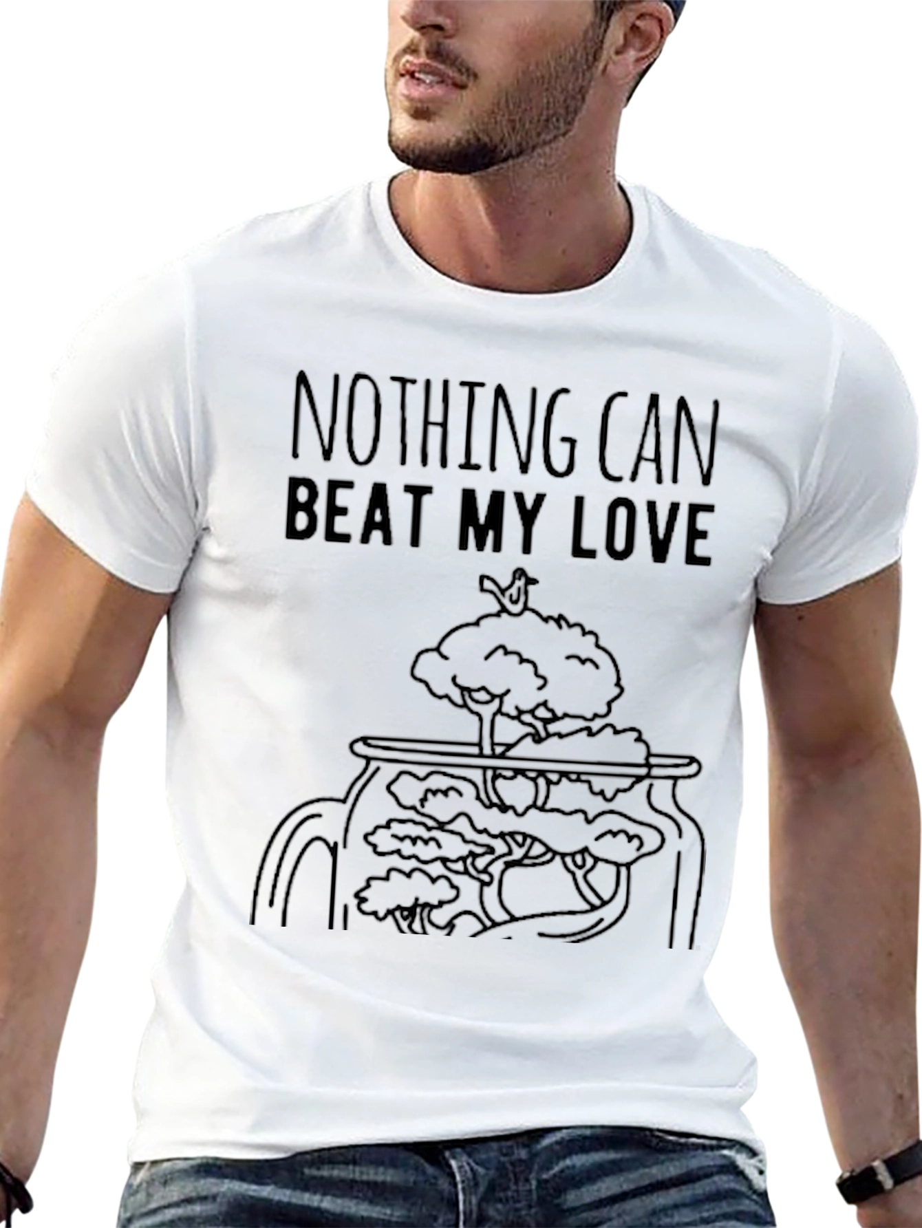Nothing Can Beat My Love Black Graphic Tee