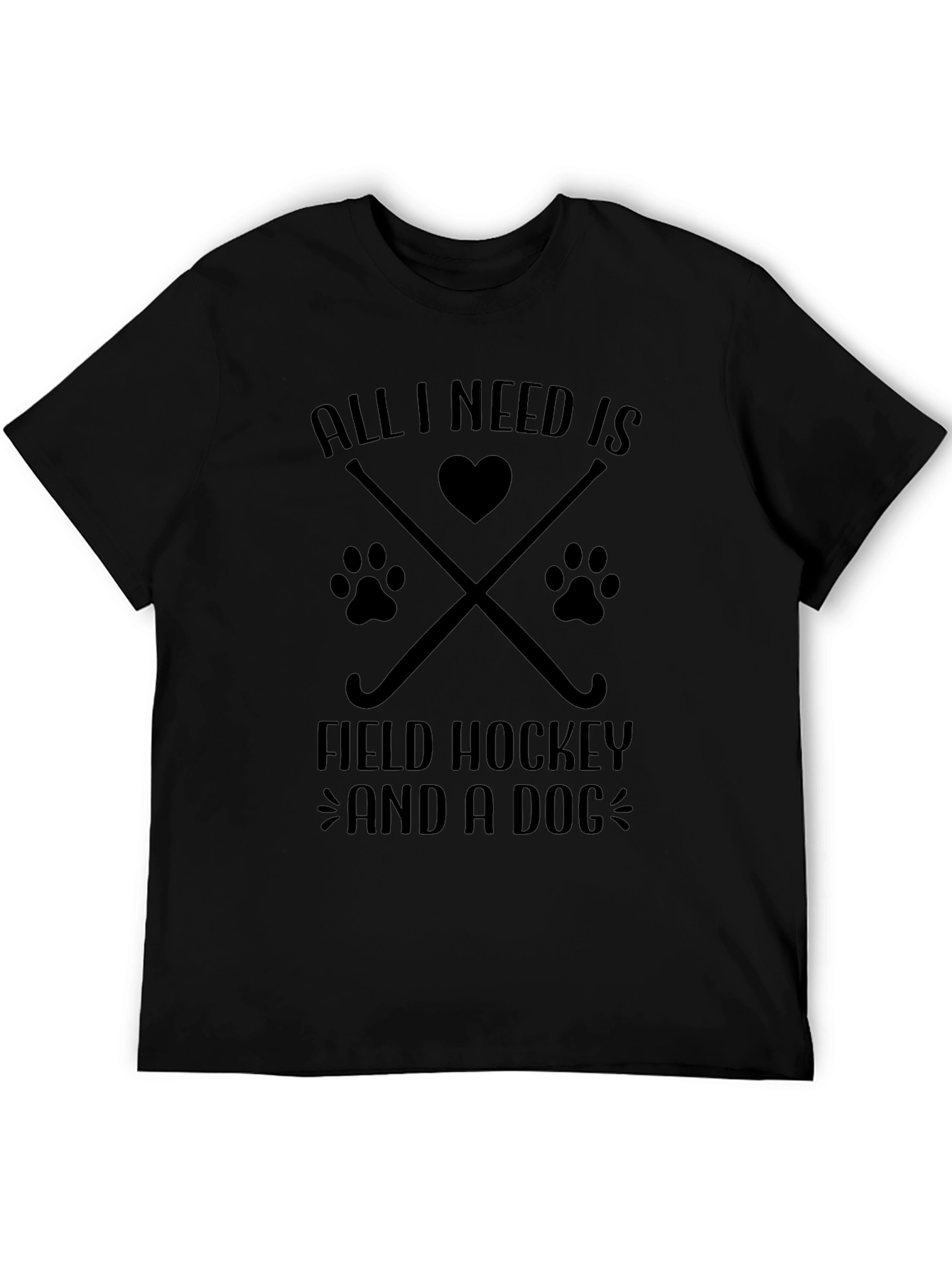 Field Hockey & Dog Lover T-Shirt - Black