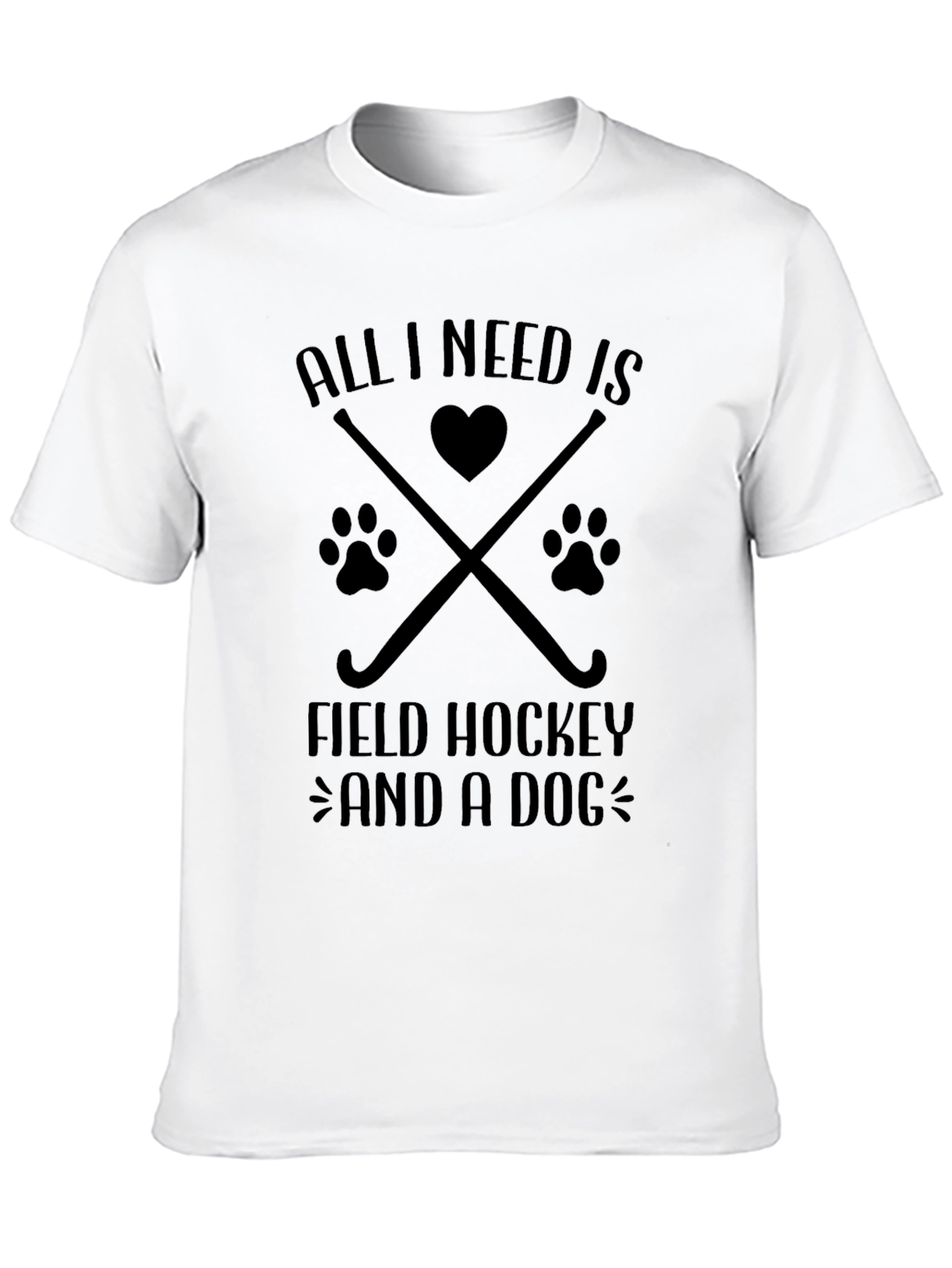 Field Hockey & Dog Lover T-Shirt - Black