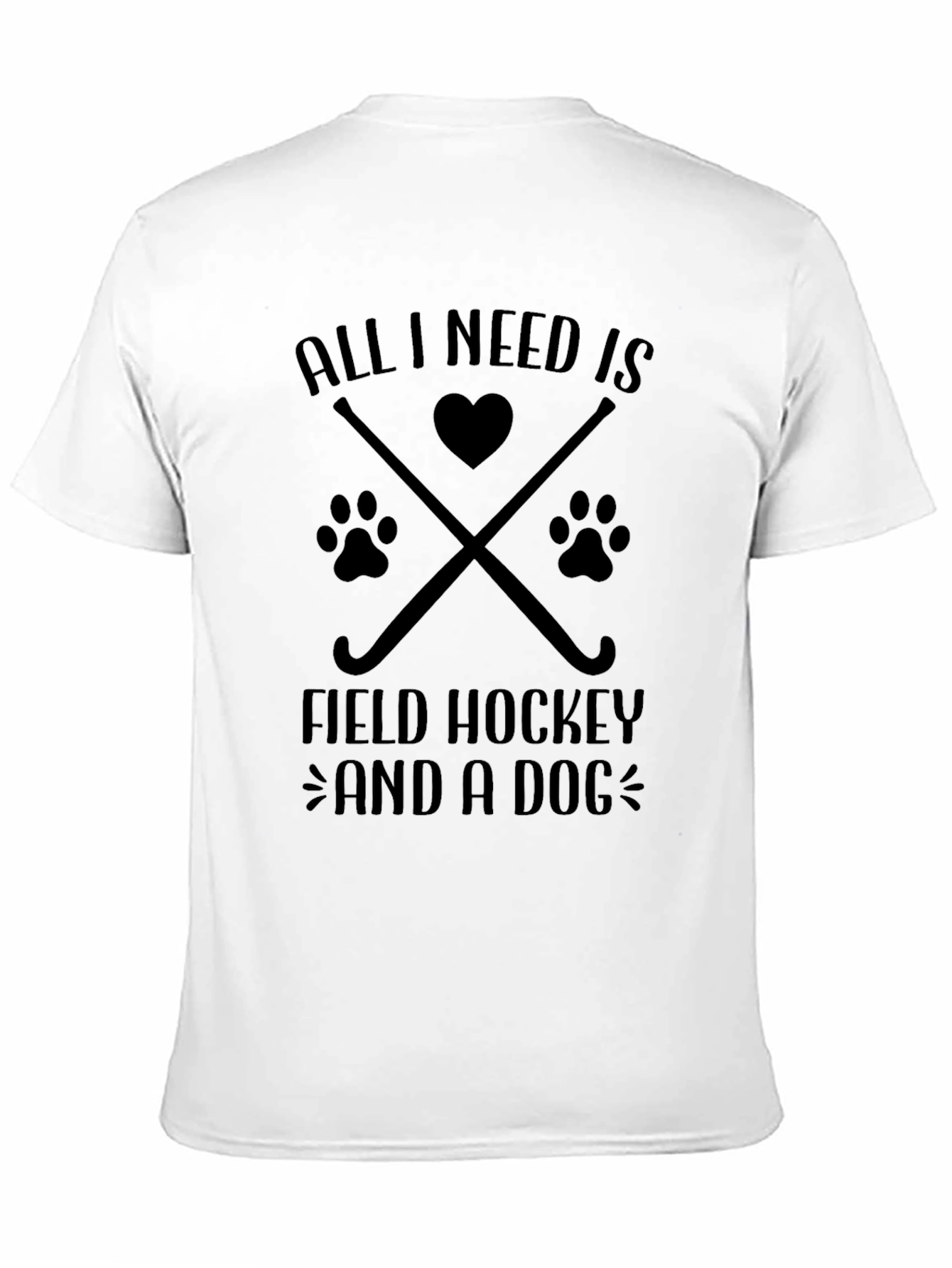 Field Hockey & Dog Lover T-Shirt - Black