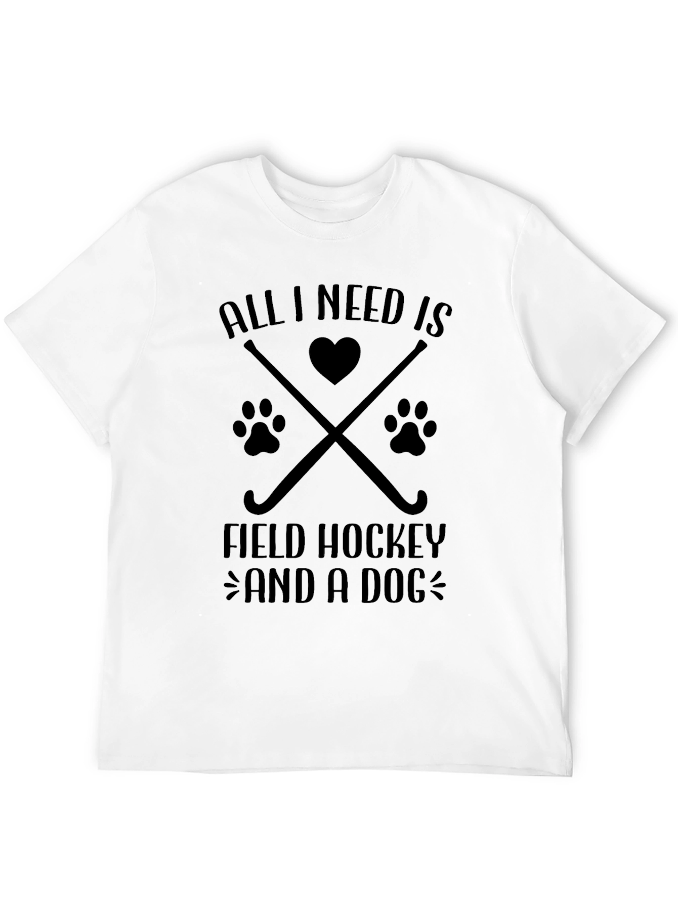 Field Hockey & Dog Lover T-Shirt - Black