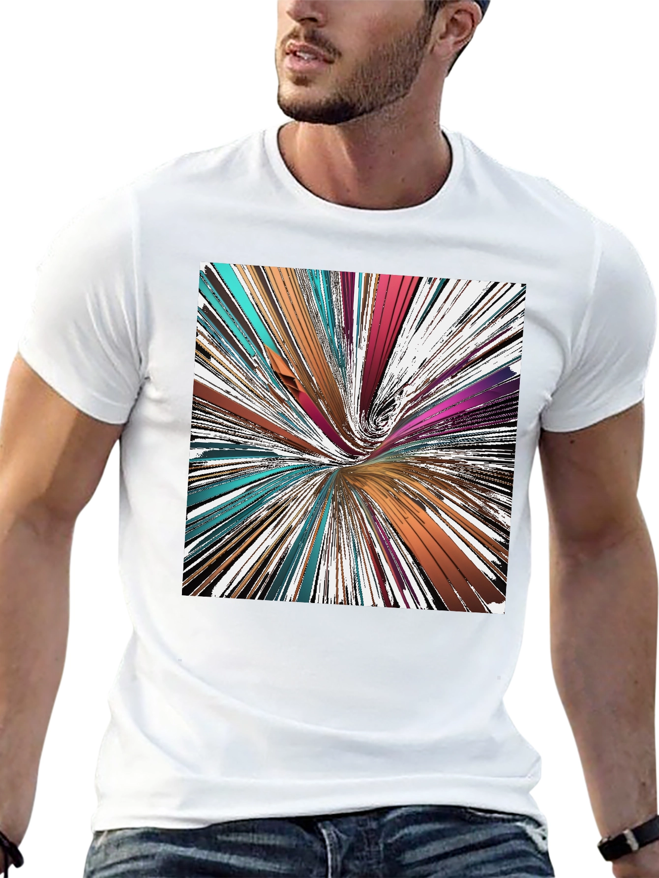 Abstract Swirl Graphic Tee - Modern Art Shirt