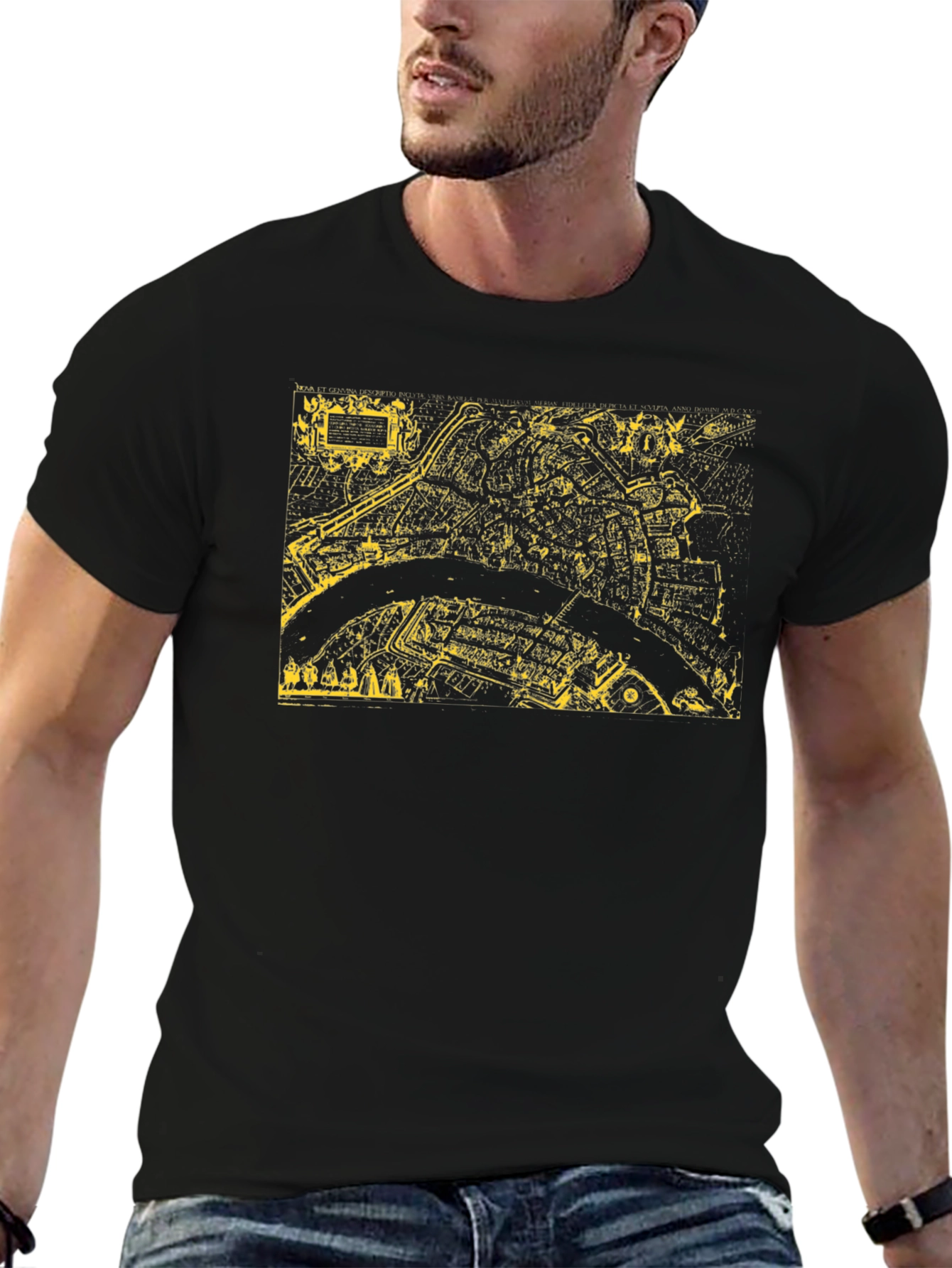 Retro City Map Graphic Tee - Black T-Shirt