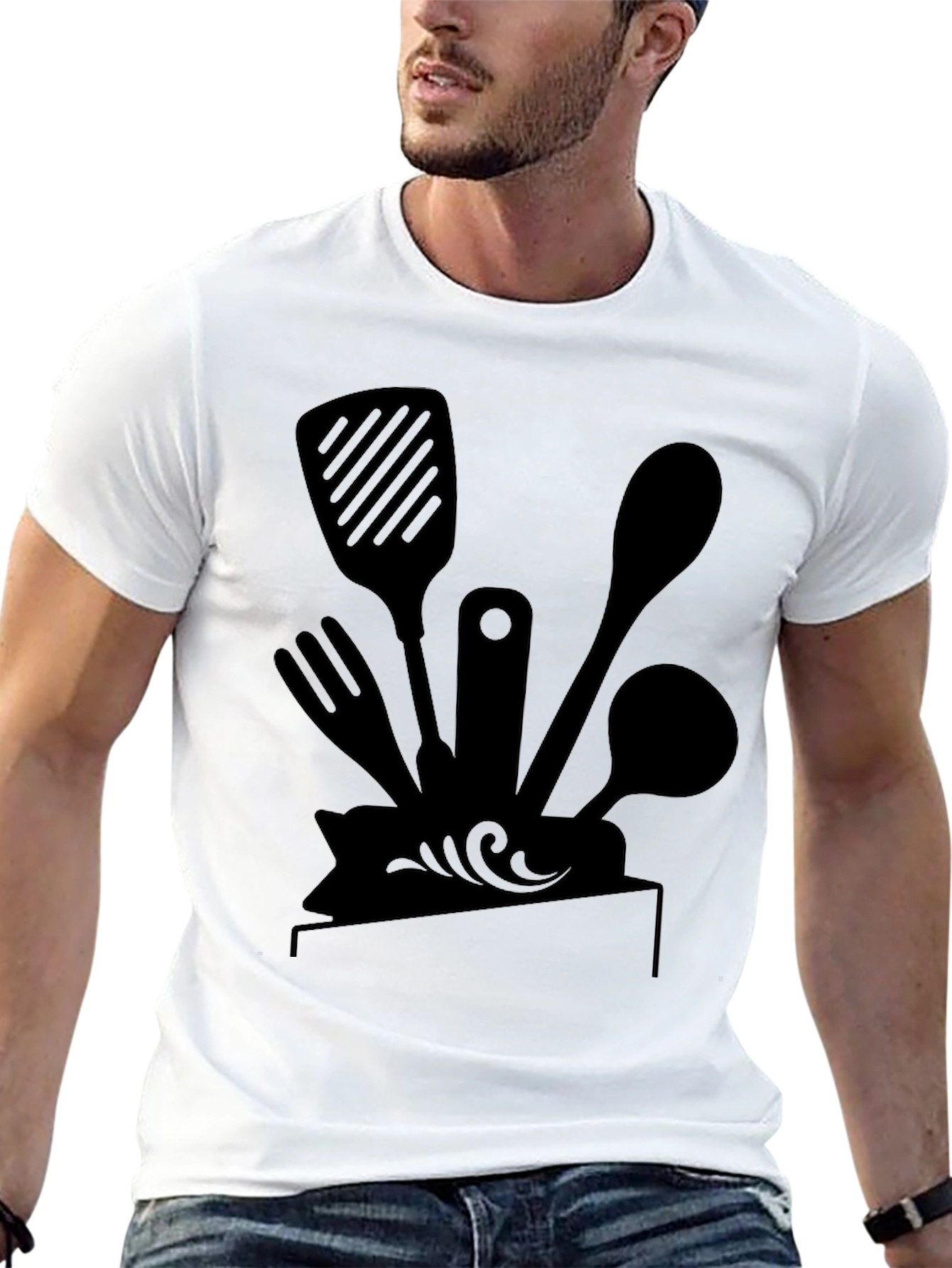 Chefs Kitchen Tool Tee - Black Graphic T-Shirt