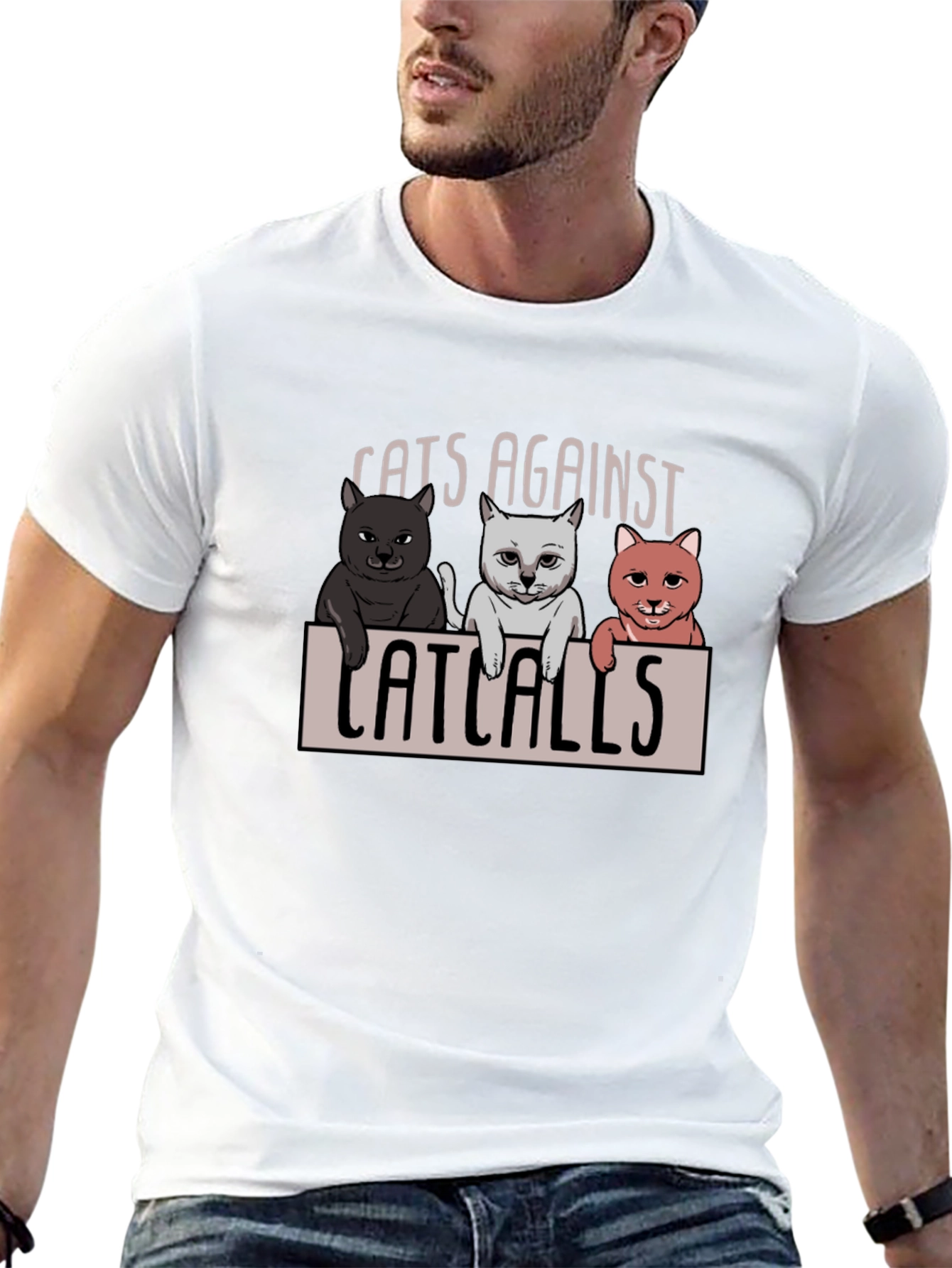 Cats Against Catcalls T-Shirt - Unisex Cotton Tee