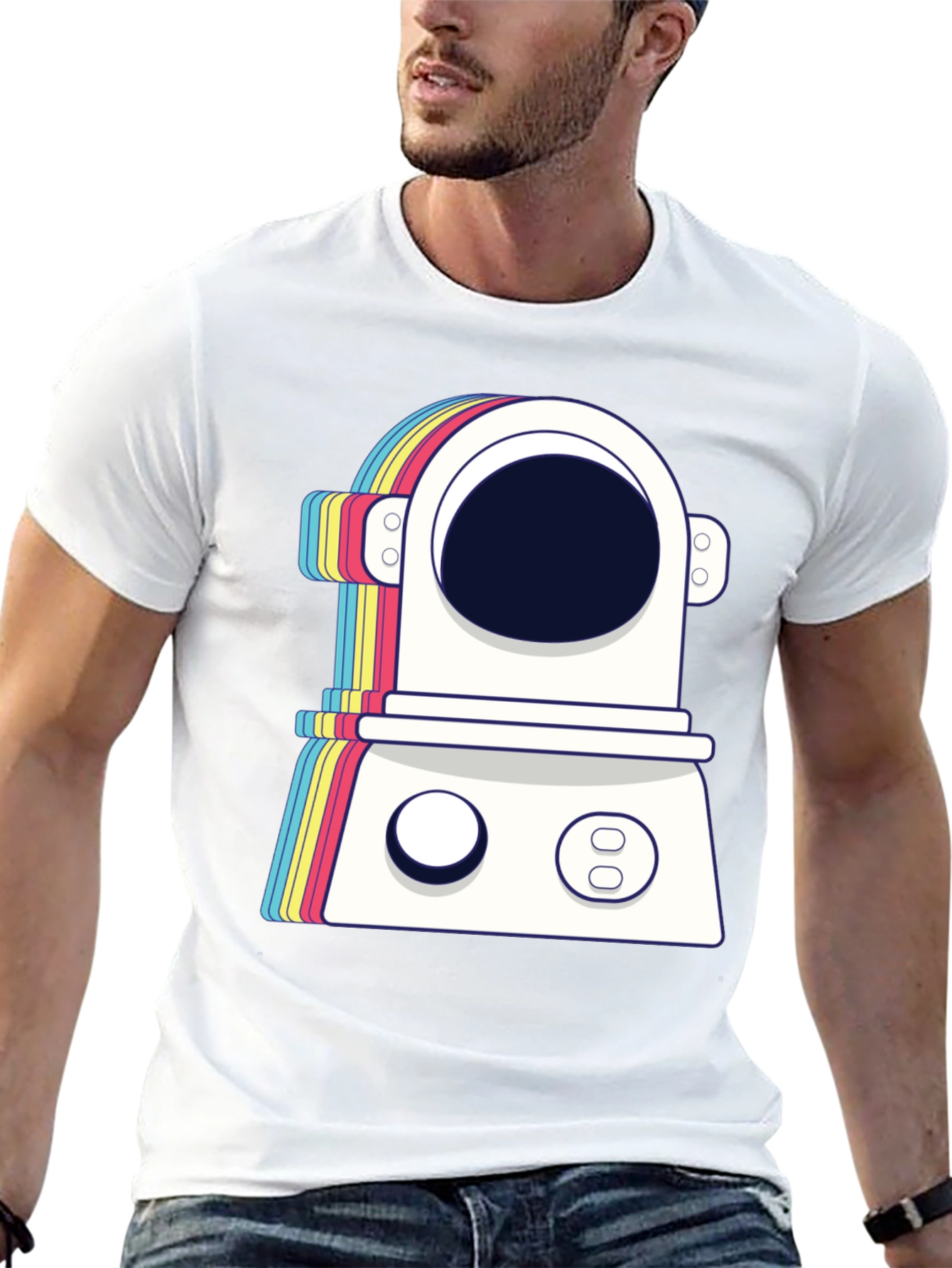 Retro Spaceman Graphic Tee - Trendy Astronaut T-Shirt