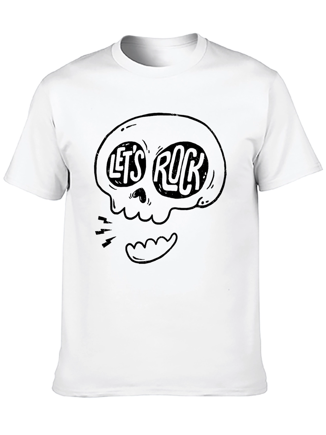 Lets Rock Graphic Tee - Skull Design