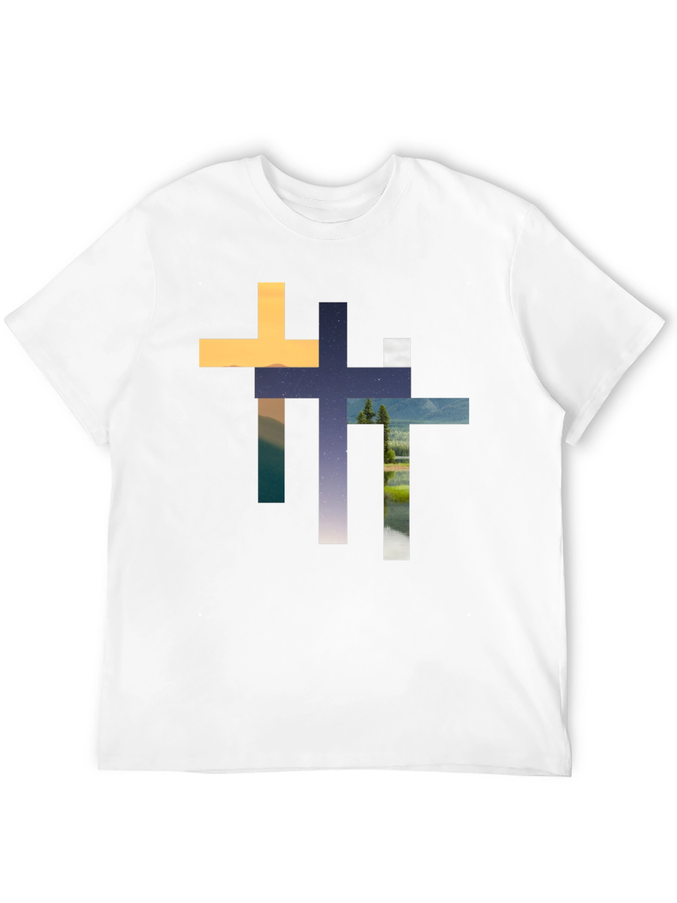 Abstract Cross Graphic T-Shirt - Stylish Christian Apparel