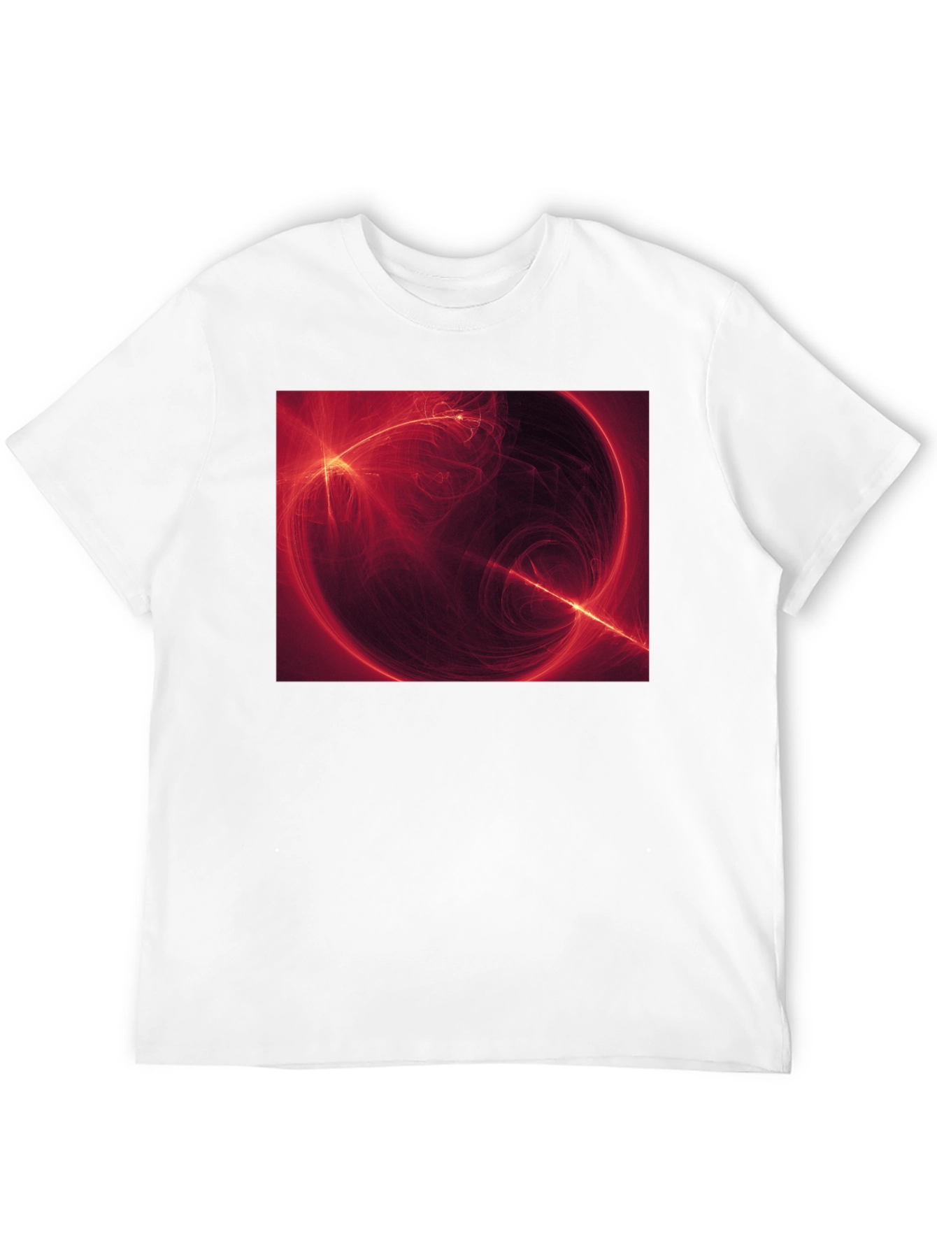 Abstract Red Energy Sphere Graphic T-Shirt