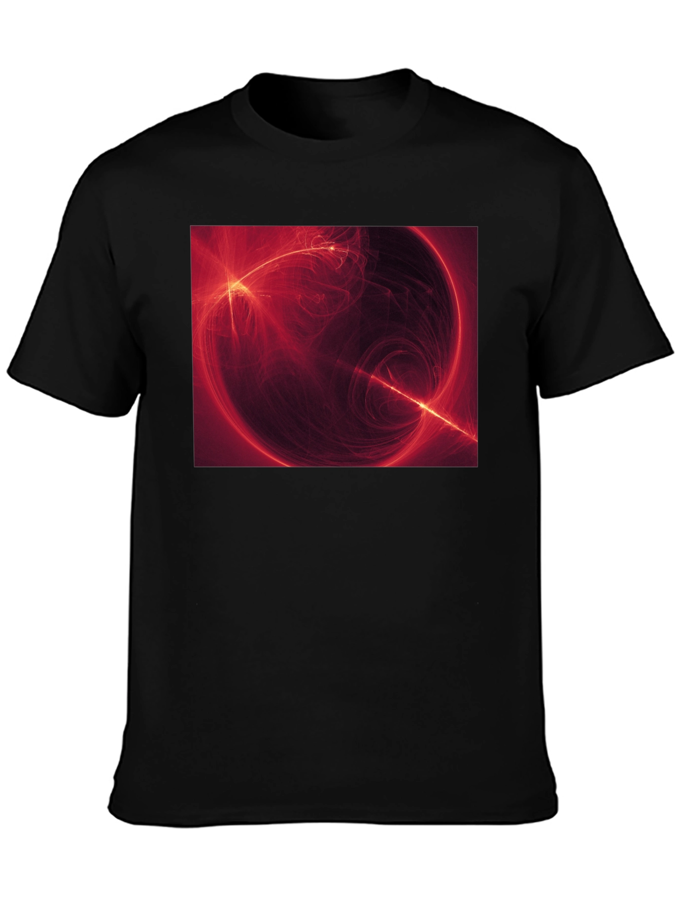 Abstract Red Energy Sphere Graphic T-Shirt