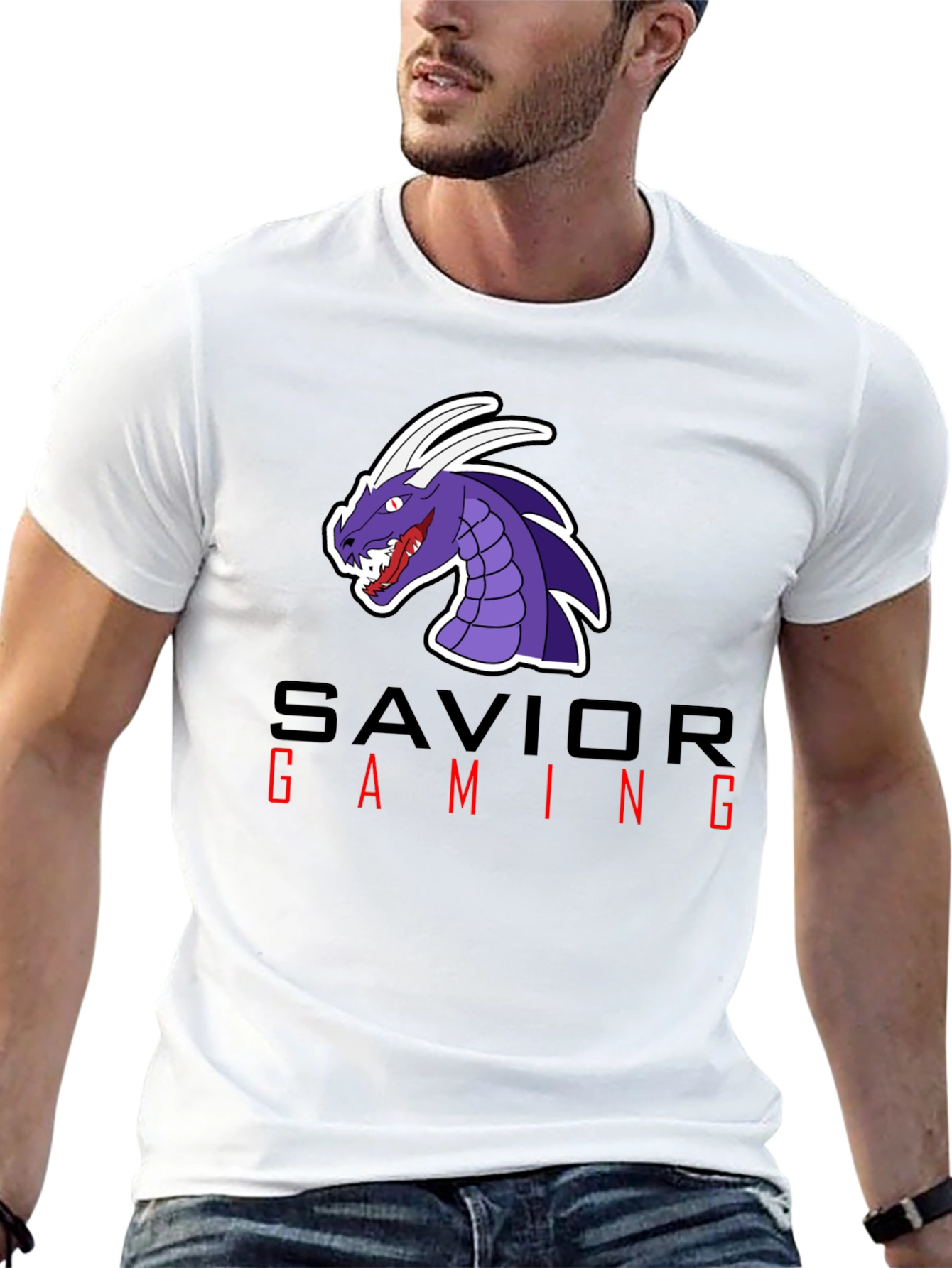 Savior Gaming Graphic Tee - Black Cotton Blend