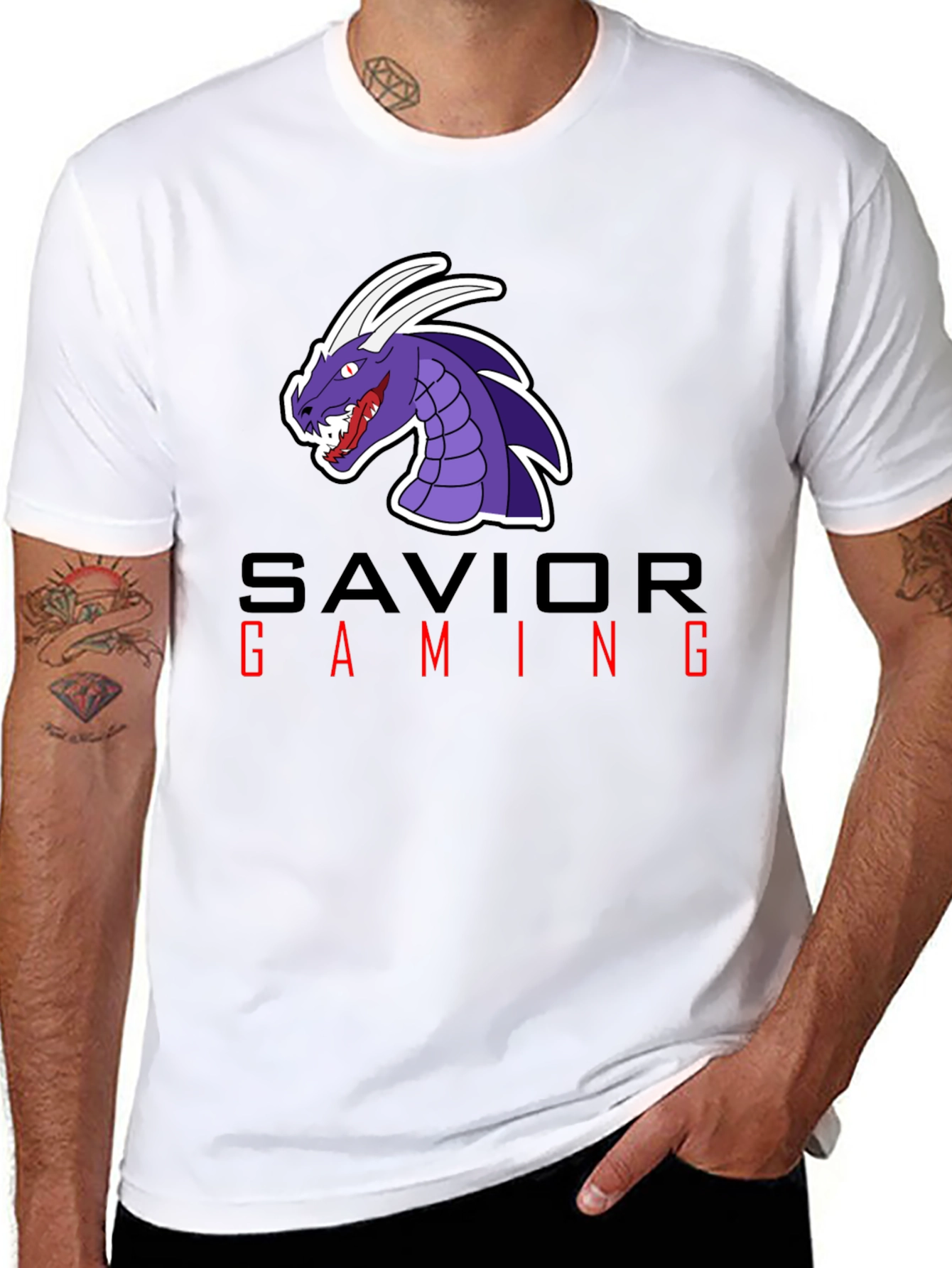 Savior Gaming Graphic Tee - Black Cotton Blend