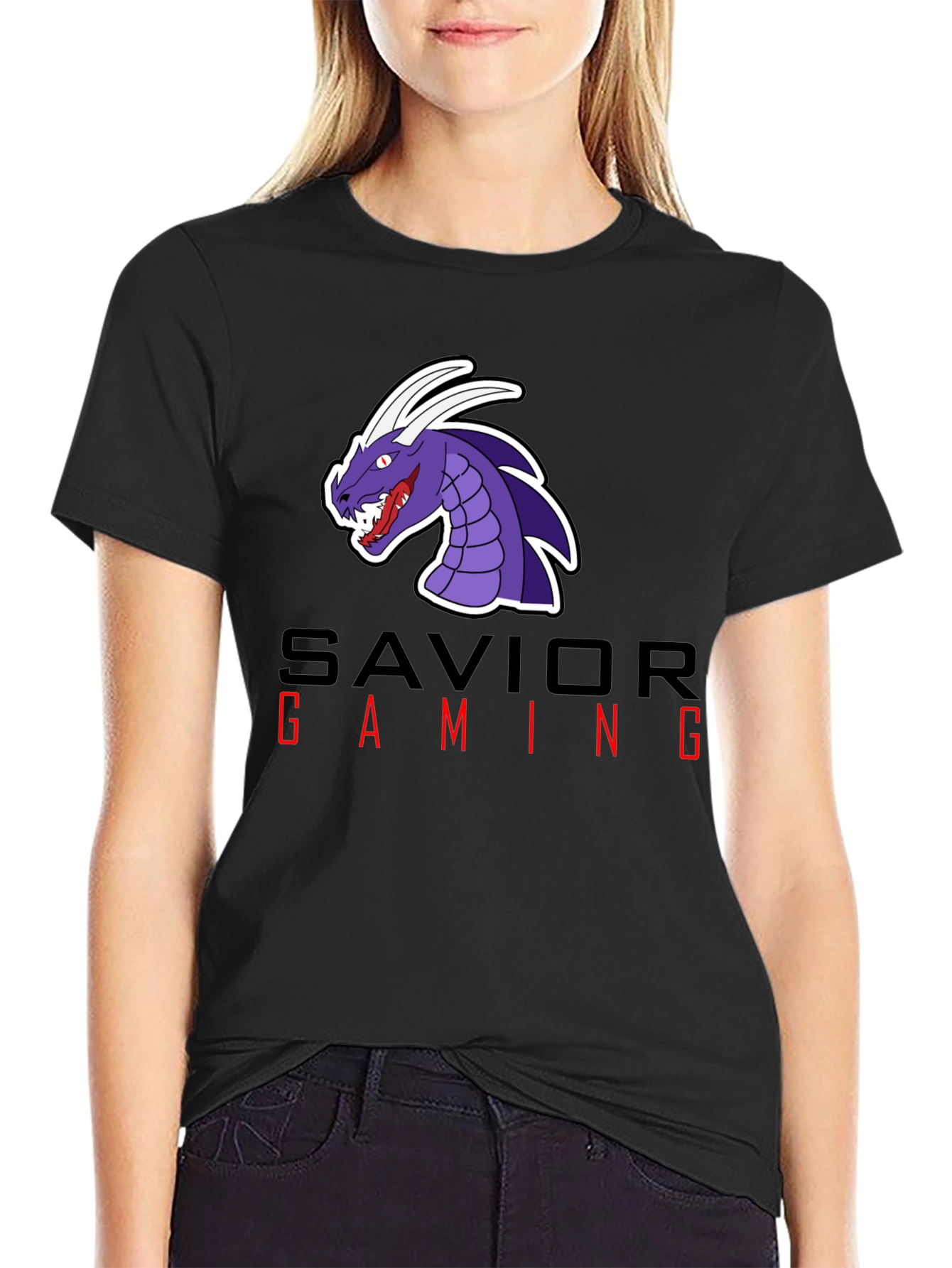 Savior Gaming Graphic Tee - Black Cotton Blend