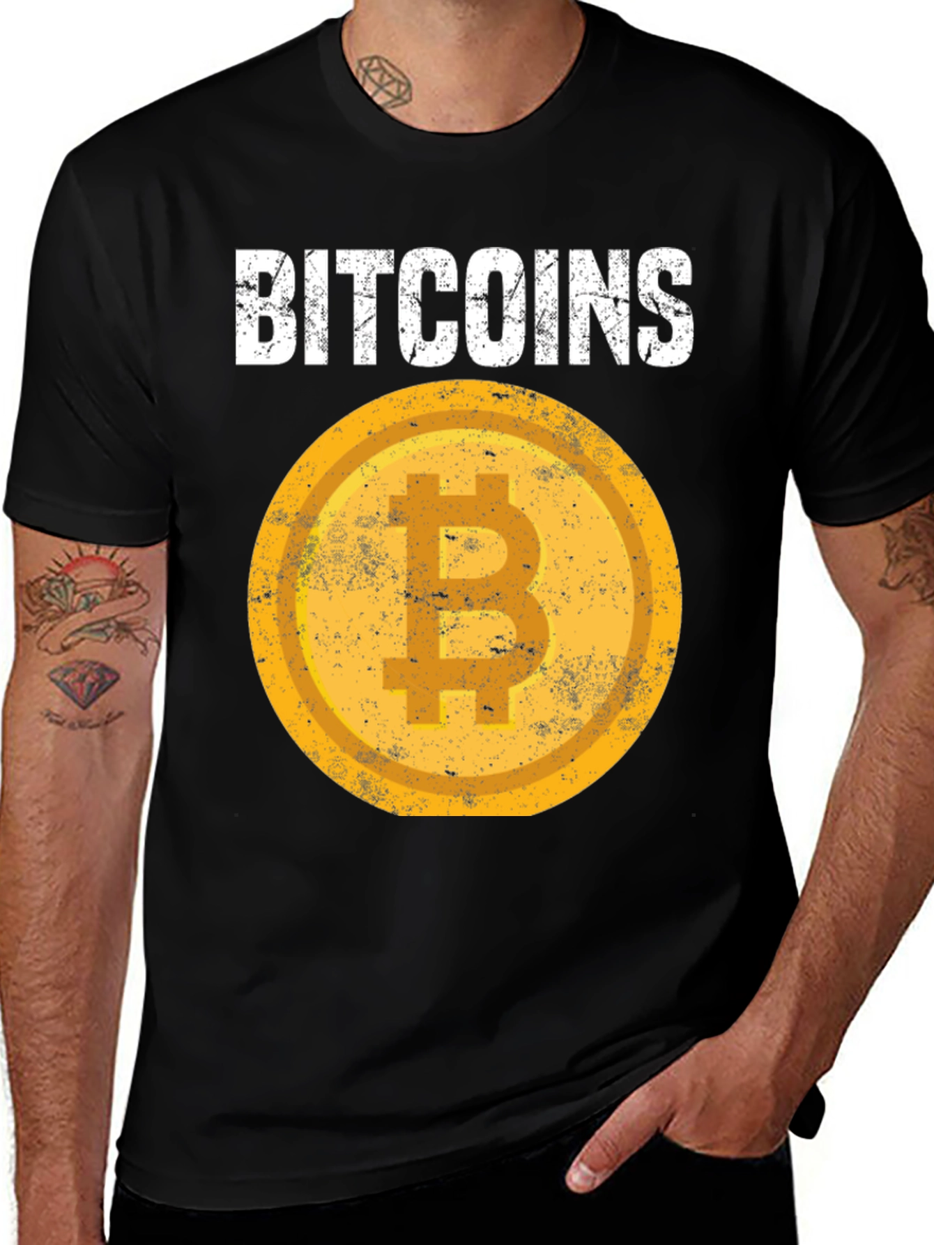 Bitcoin Crypto Tee - Distressed Coin Design