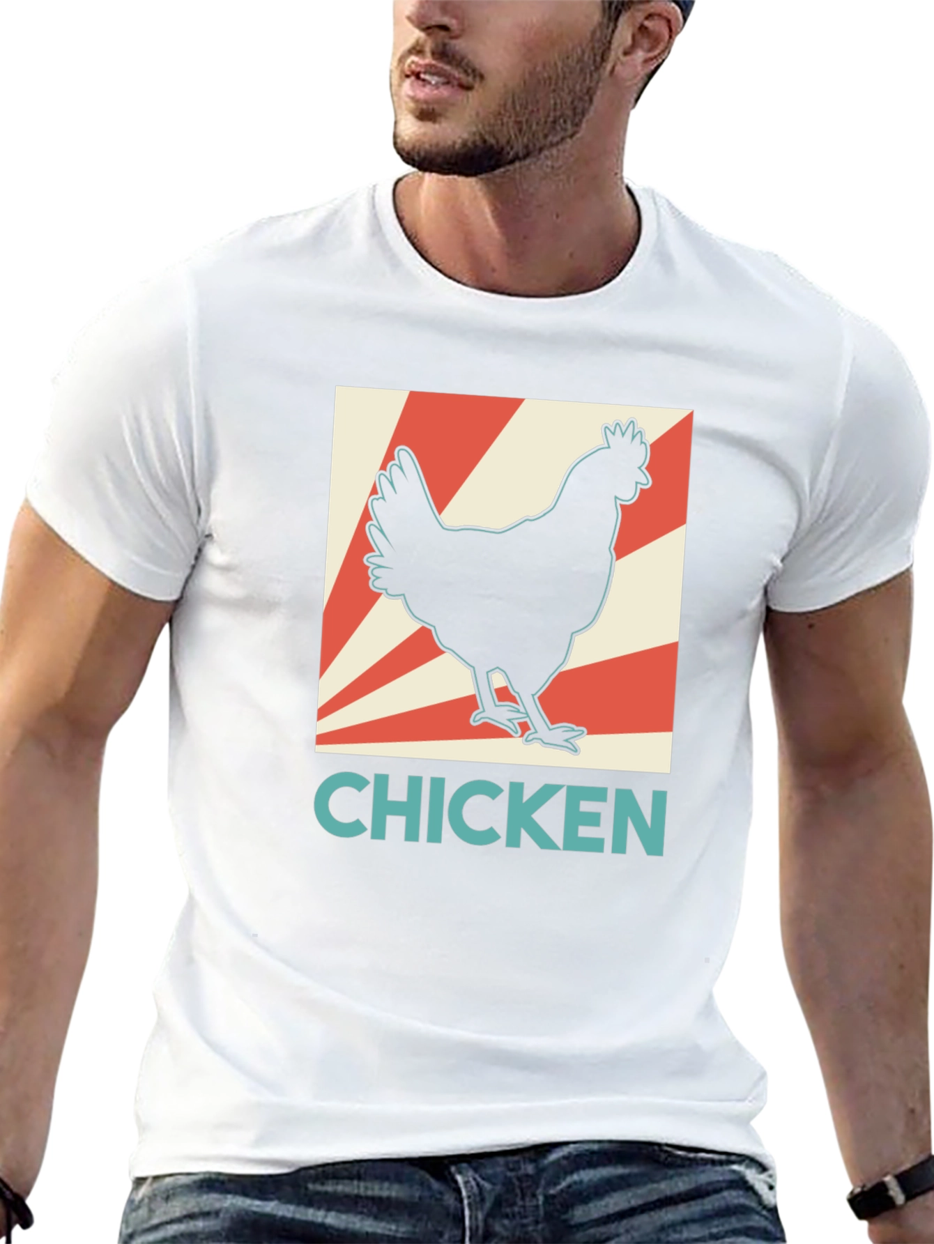 Chicken Graphic Tee - Retro Style Black T-Shirt