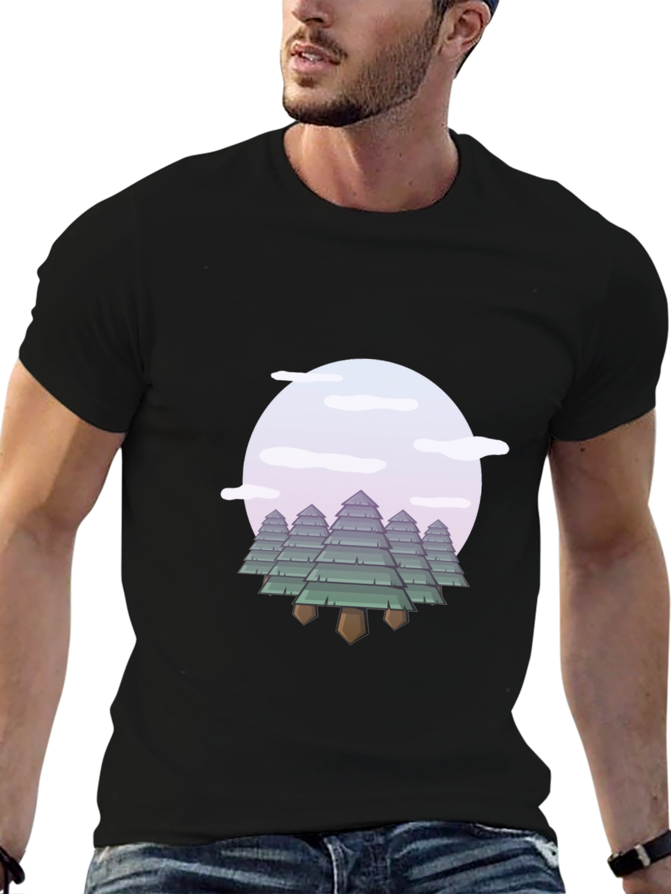 Abstract Forest Graphic Tee - Modern Nature Style