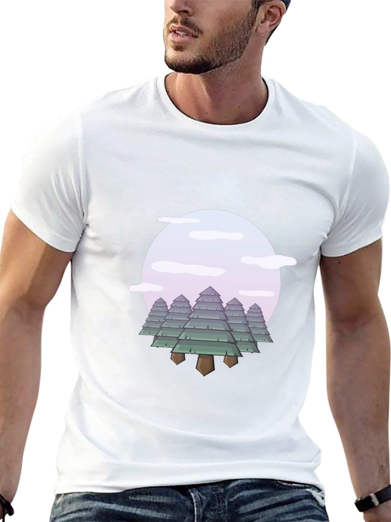 Abstract Forest Graphic Tee - Modern Nature Style