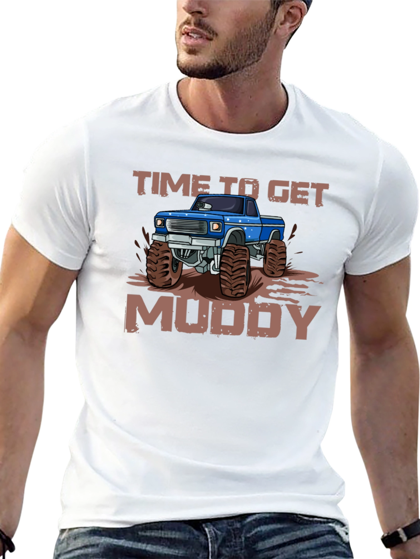Time To Get Muddy Monster Truck Graphic T-Shirt