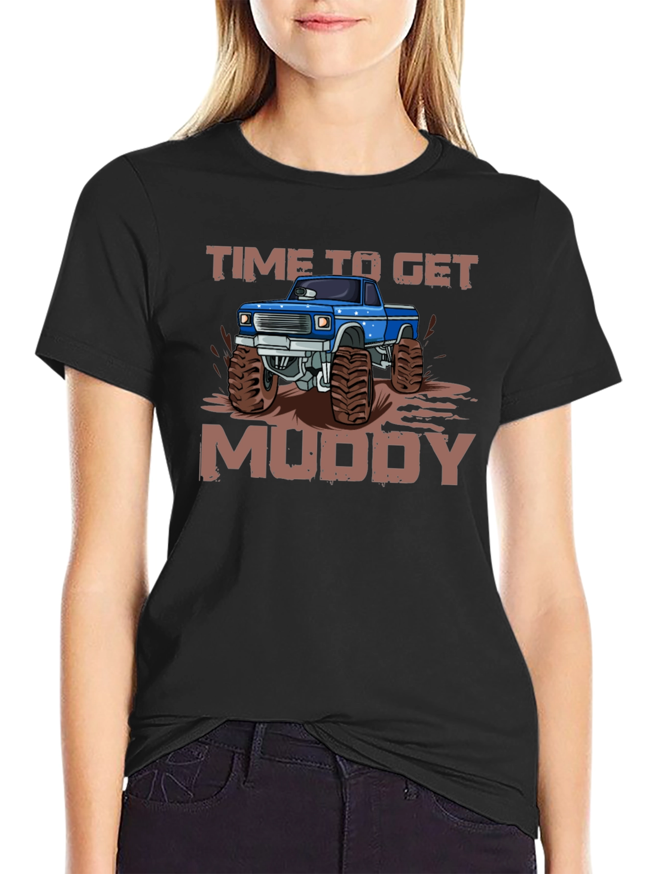 Time To Get Muddy Monster Truck Graphic T-Shirt