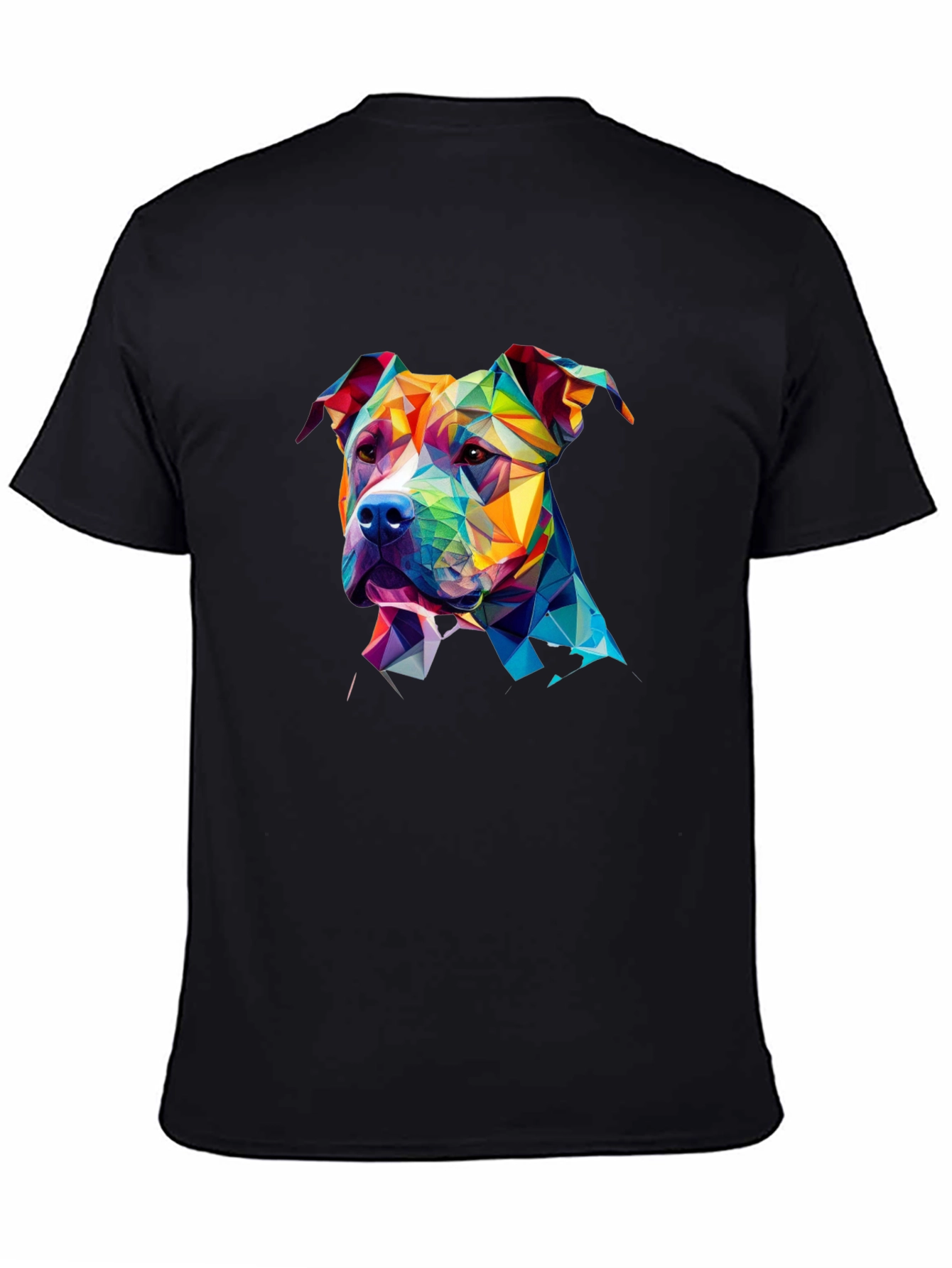 Geometric Pitbull Dog Graphic Tee - Unique Design