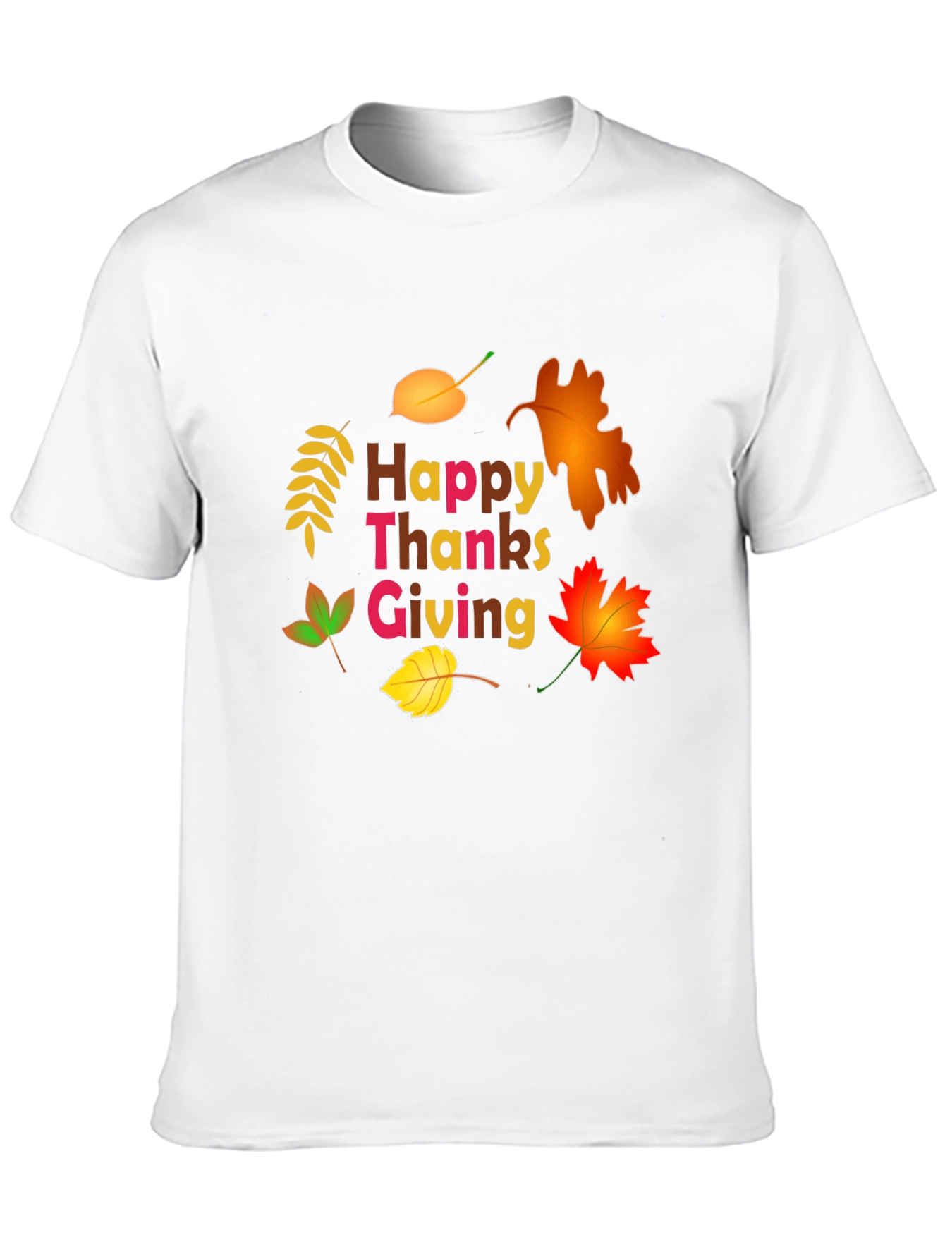 Happy Thanksgiving Leaf Graphic T-Shirt