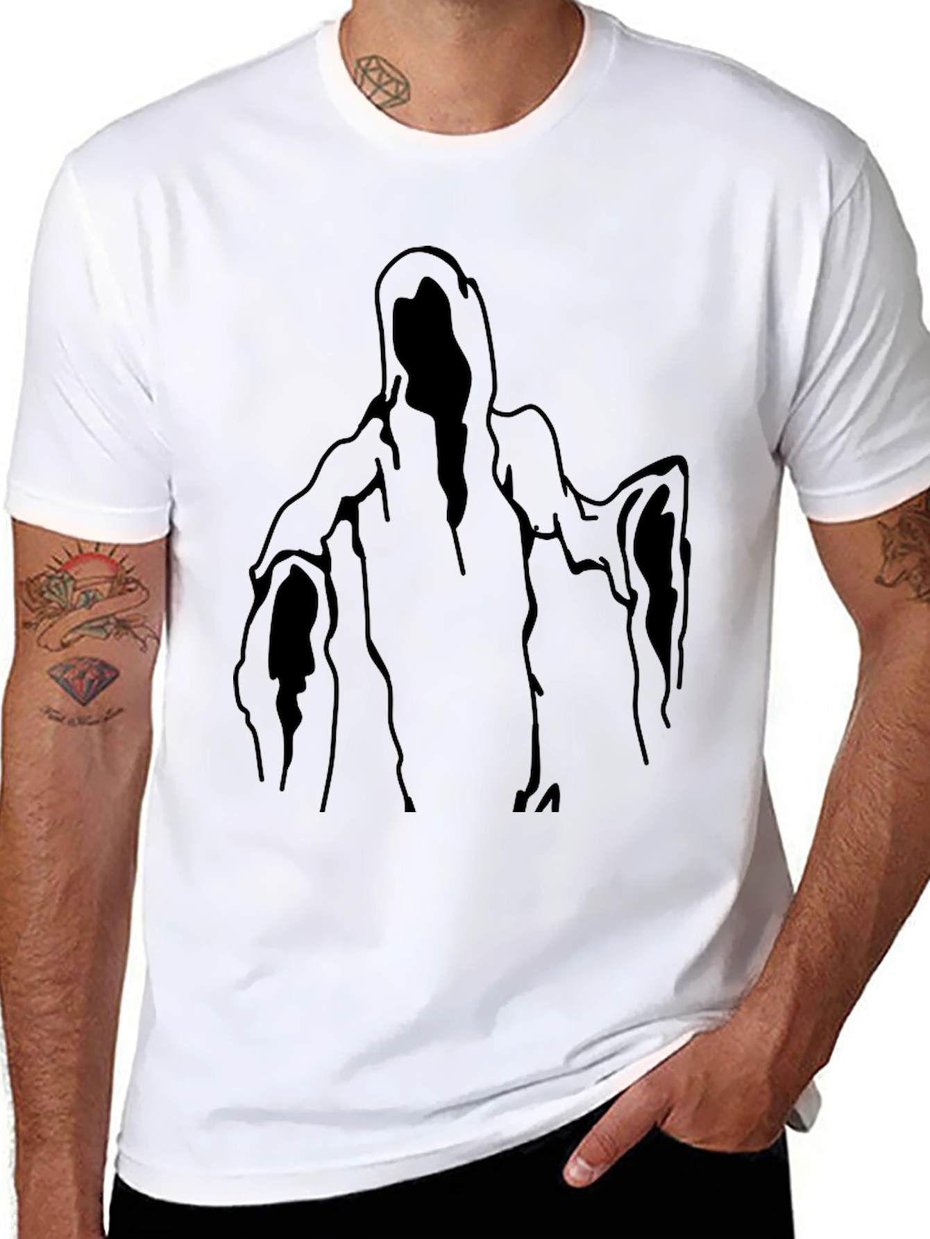 Black Ghost Graphic T-Shirt - Halloween Style