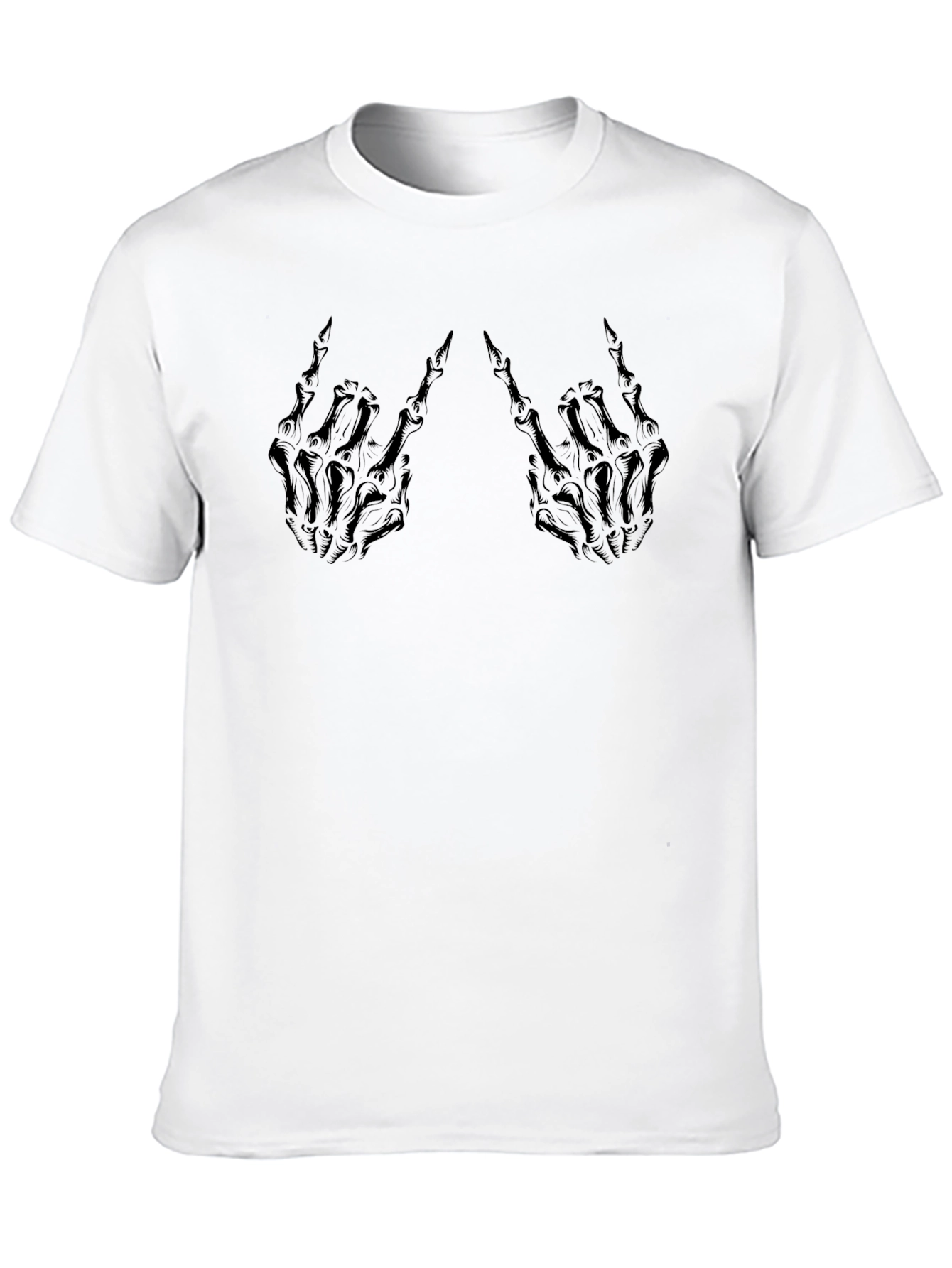 Skeleton Hand Rock On Black T-Shirt