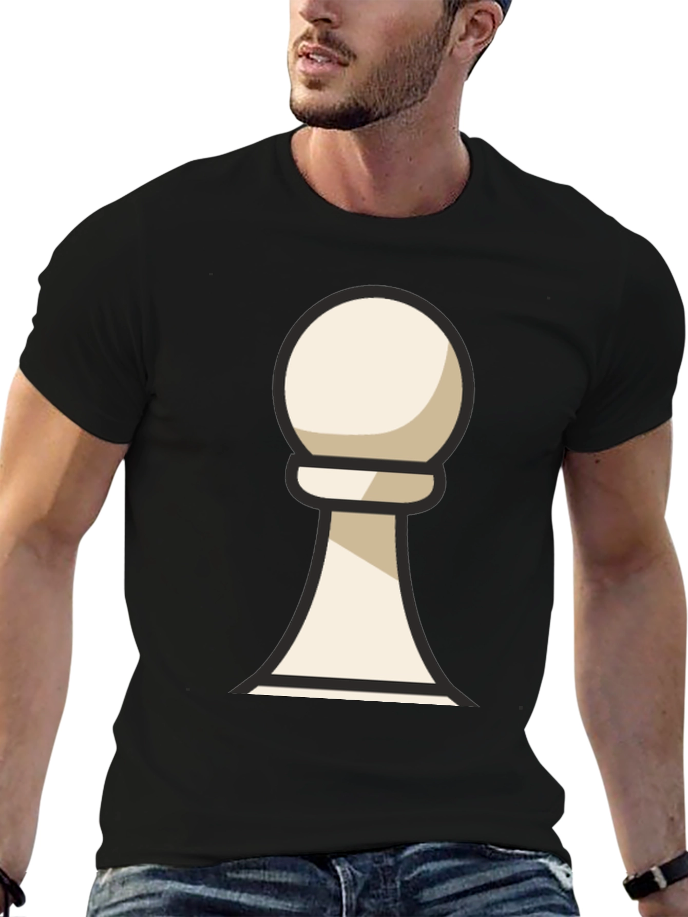 Chess Pawn Graphic T-Shirt - Casual Wear