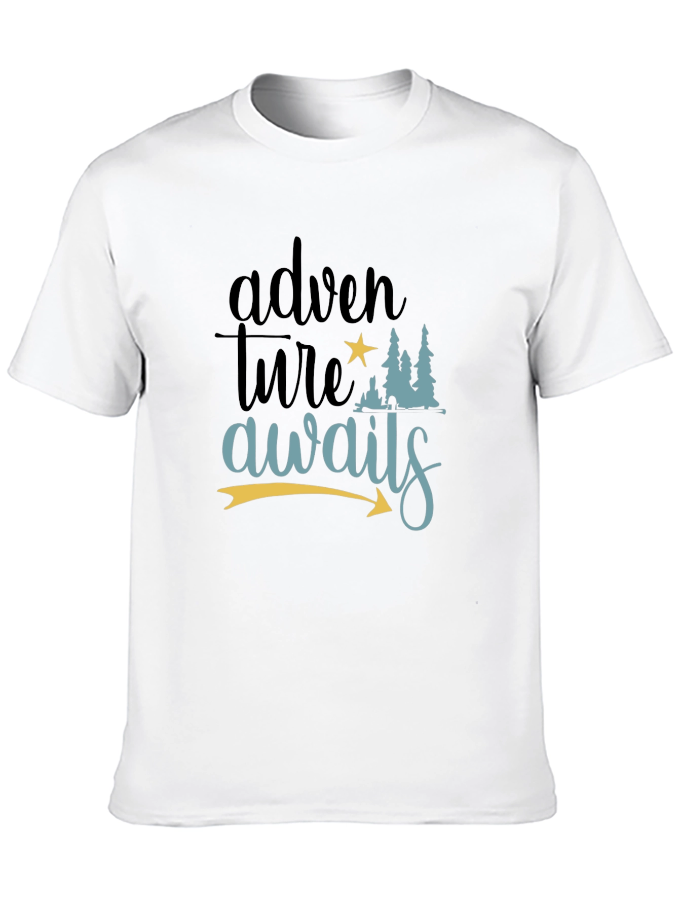 Adventure Awaits Graphic Tee - Mens Black T-Shirt