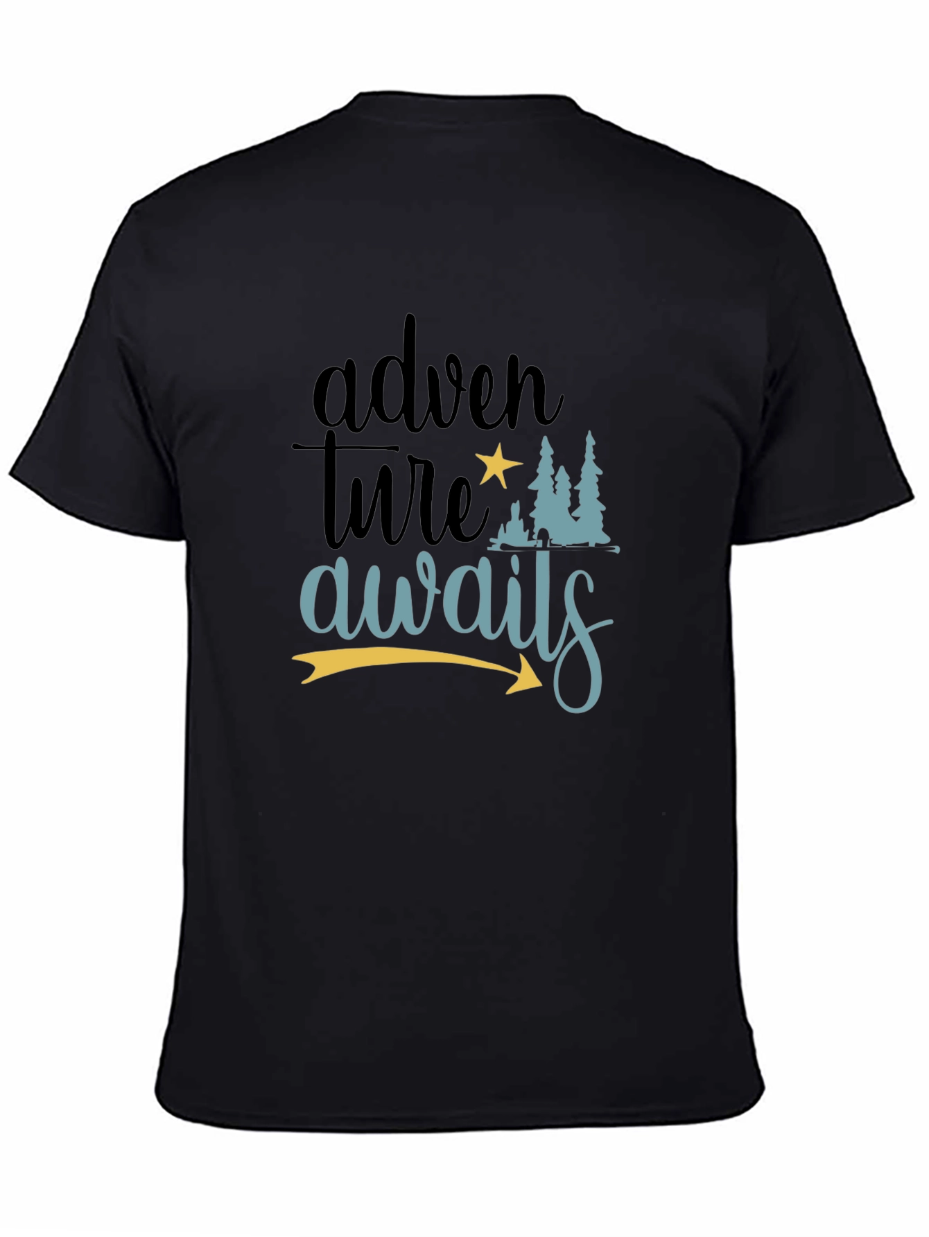 Adventure Awaits Graphic Tee - Mens Black T-Shirt