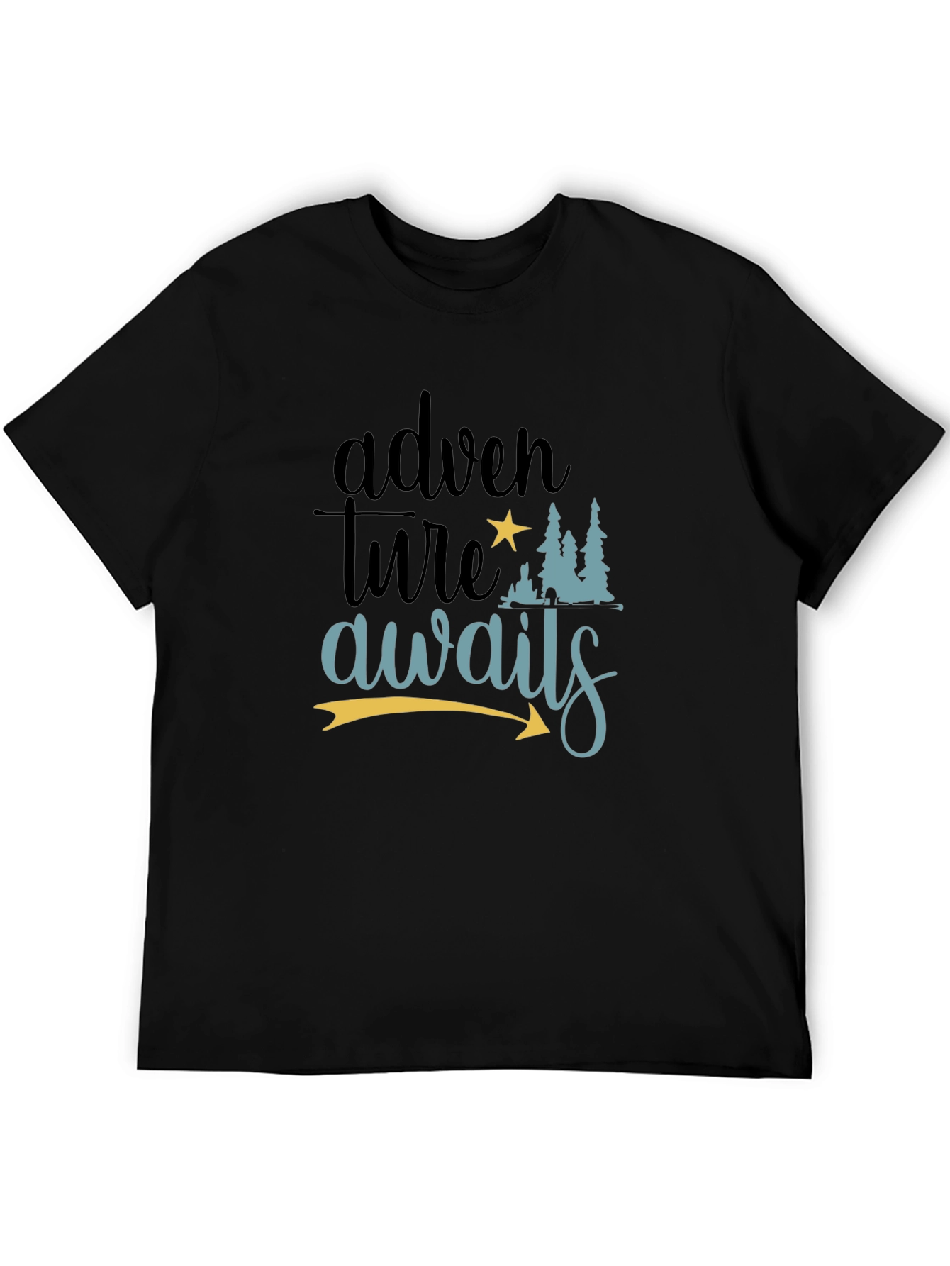 Adventure Awaits Graphic Tee - Mens Black T-Shirt