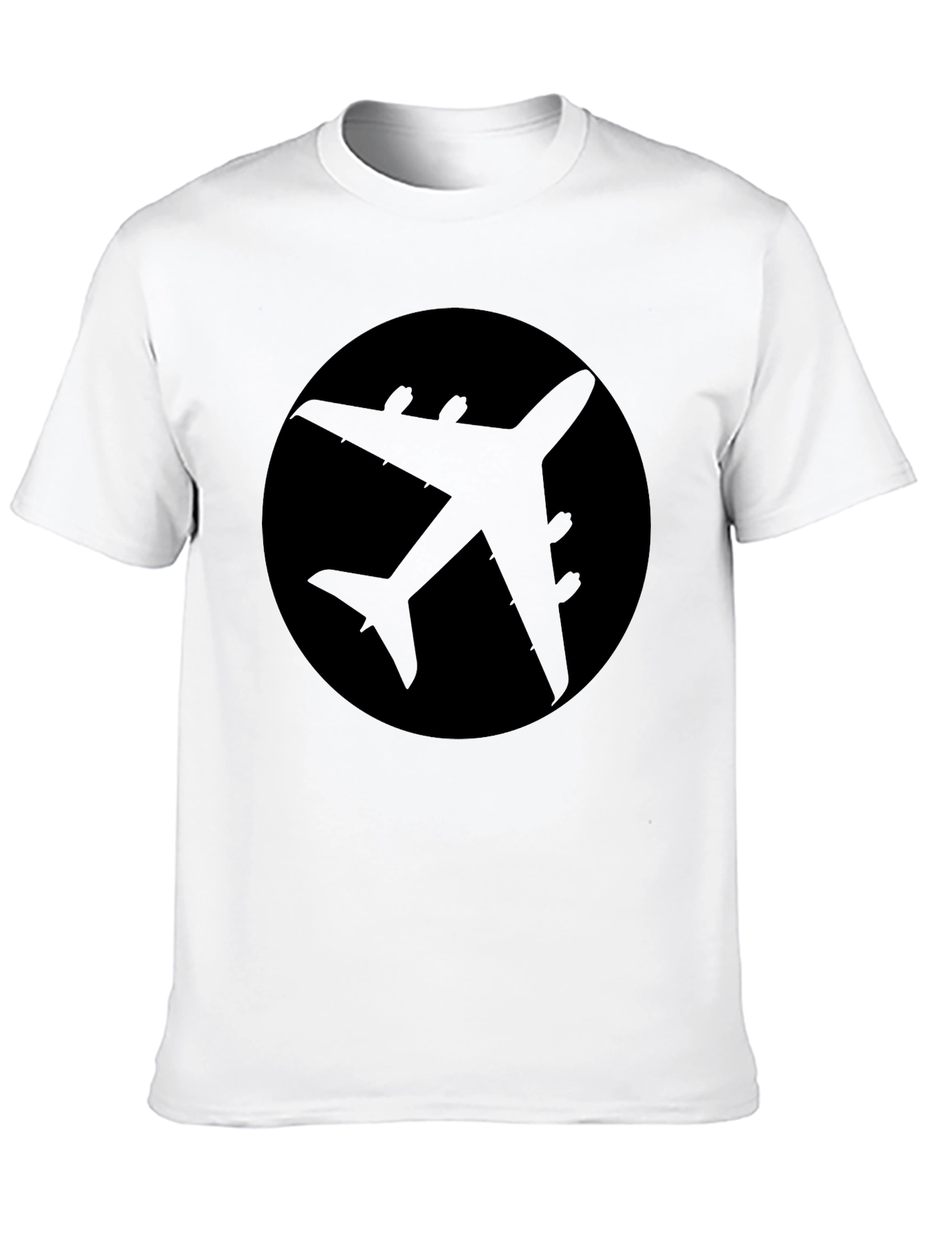 Airplane Silhouette Graphic Tee - Black