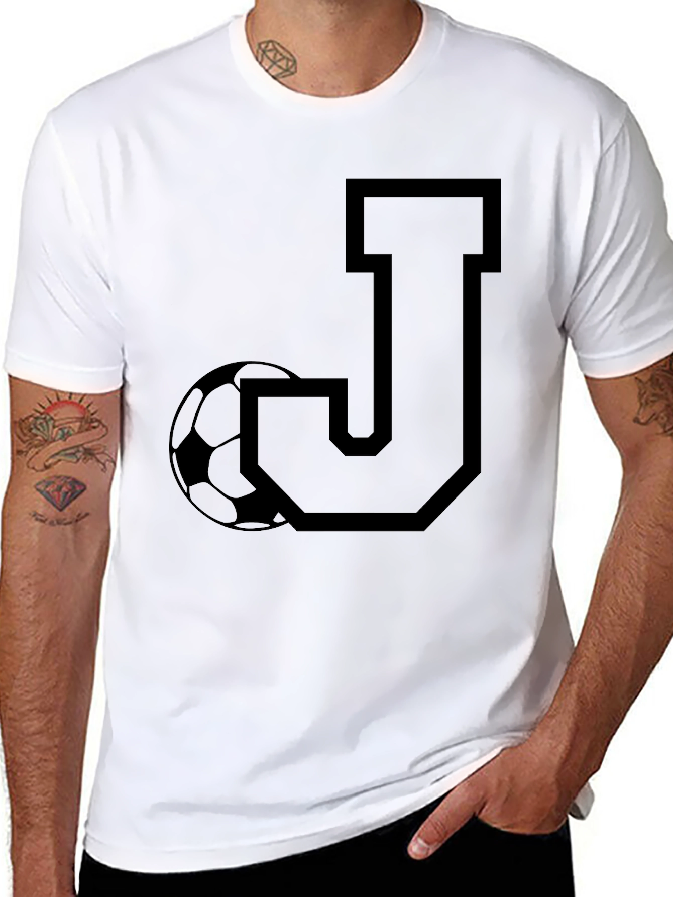 Initial J Soccer T-Shirt - Black