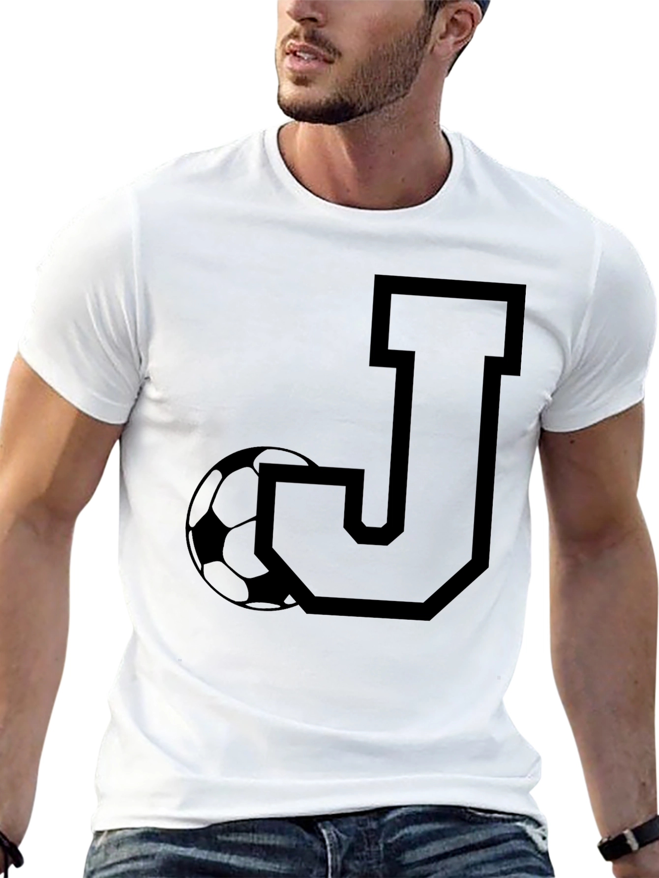 Initial J Soccer T-Shirt - Black