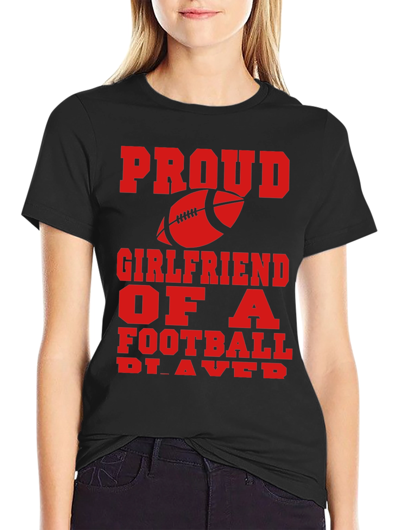 Proud Football Girlfriend Graphic Tee