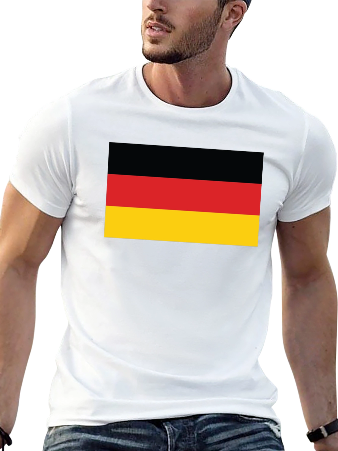 Germany Flag Graphic Tee - Black Cotton T-Shirt