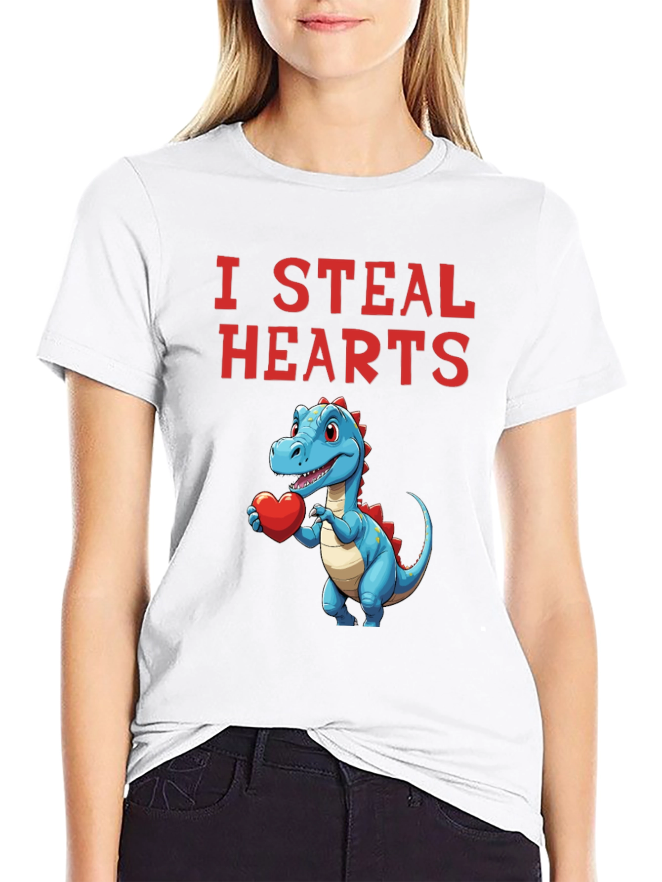 I Steal Hearts Dinosaur Valentines Day T-Shirt