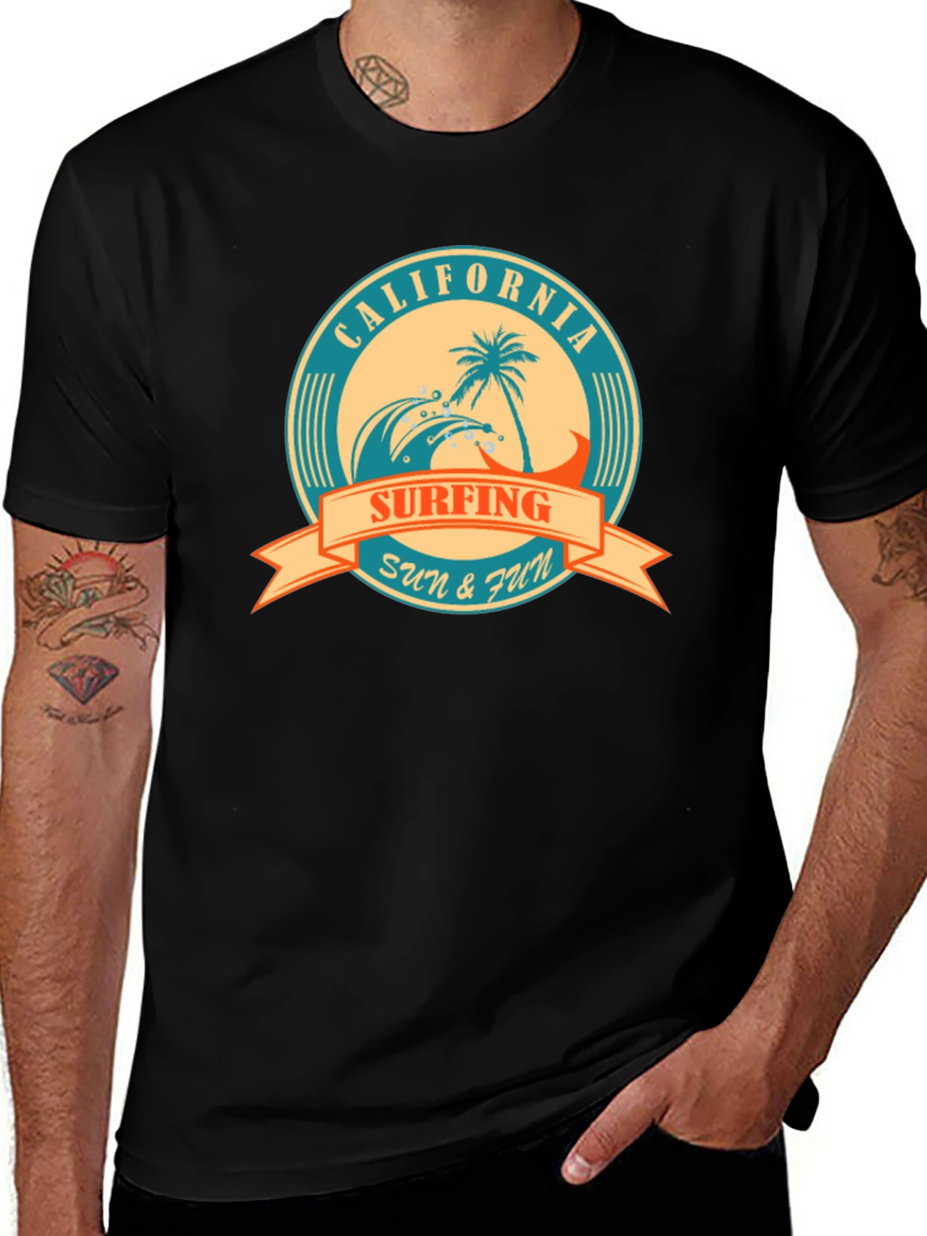 California Surfing Graphic T-Shirt - Sun & Fun