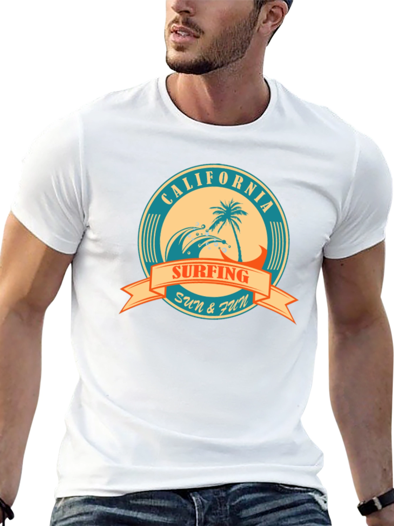 California Surfing Graphic T-Shirt - Sun & Fun