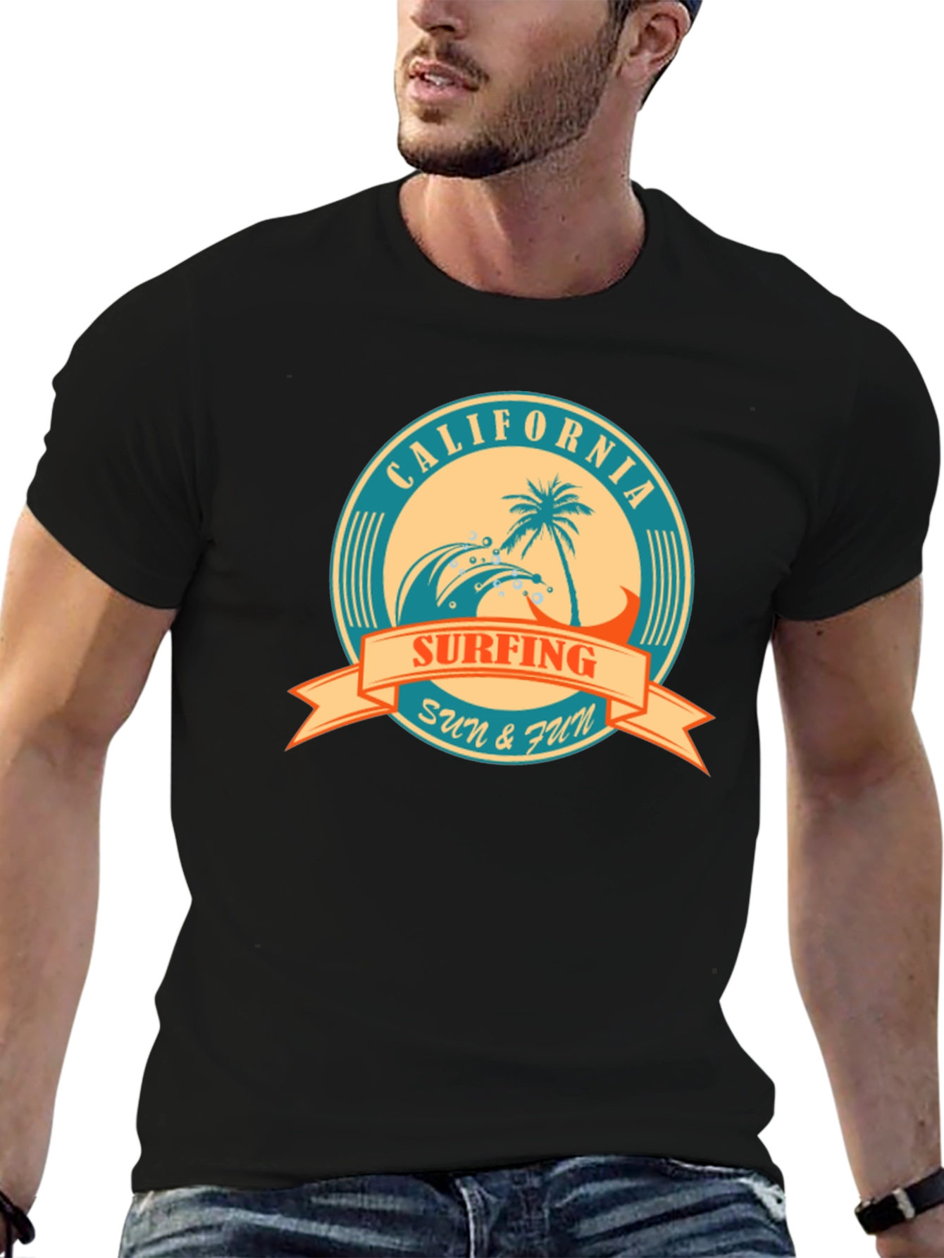 California Surfing Graphic T-Shirt - Sun & Fun